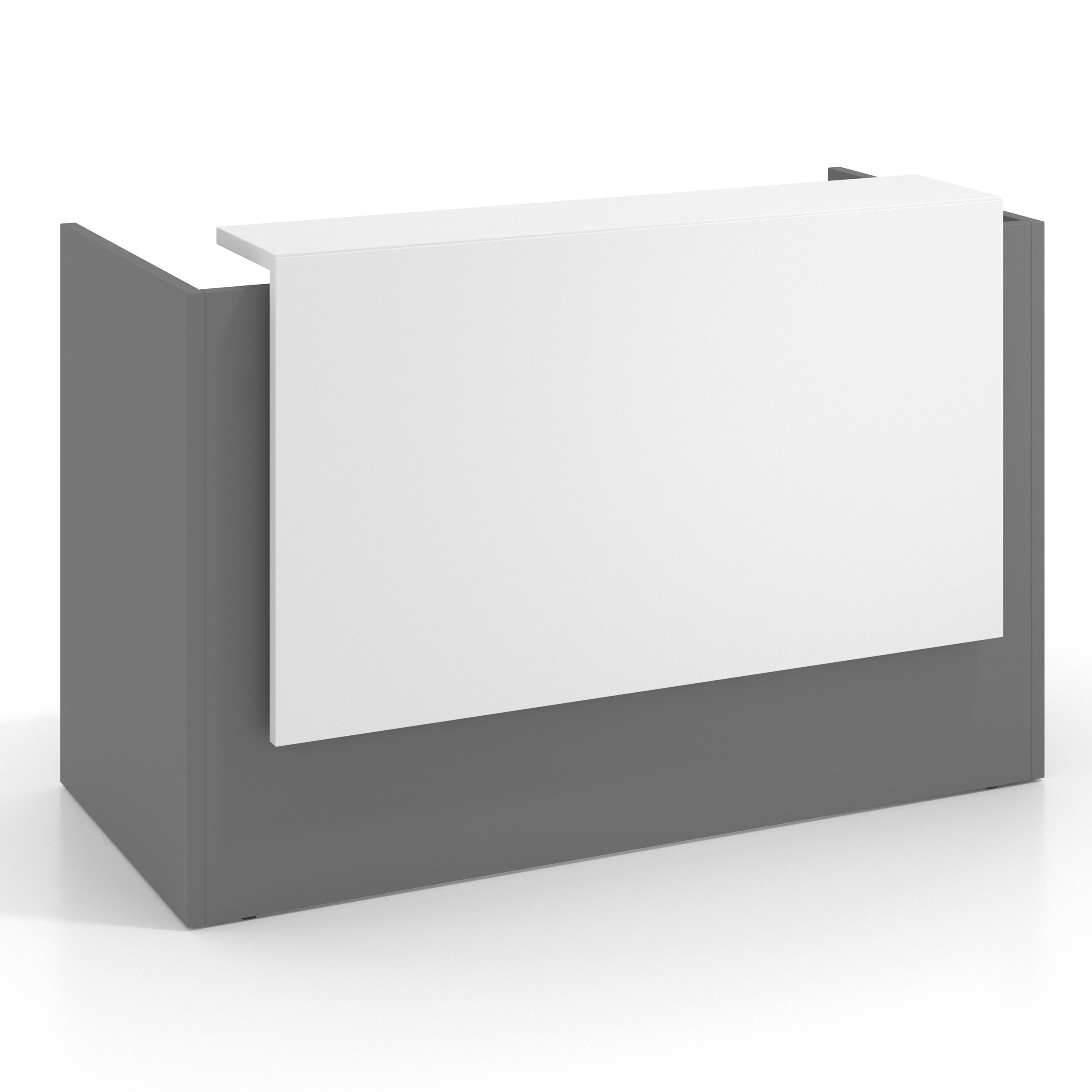 mostrador de recepcion 106x75 gris tormenta blanco mate welcome mostrador individual encimera larga 1