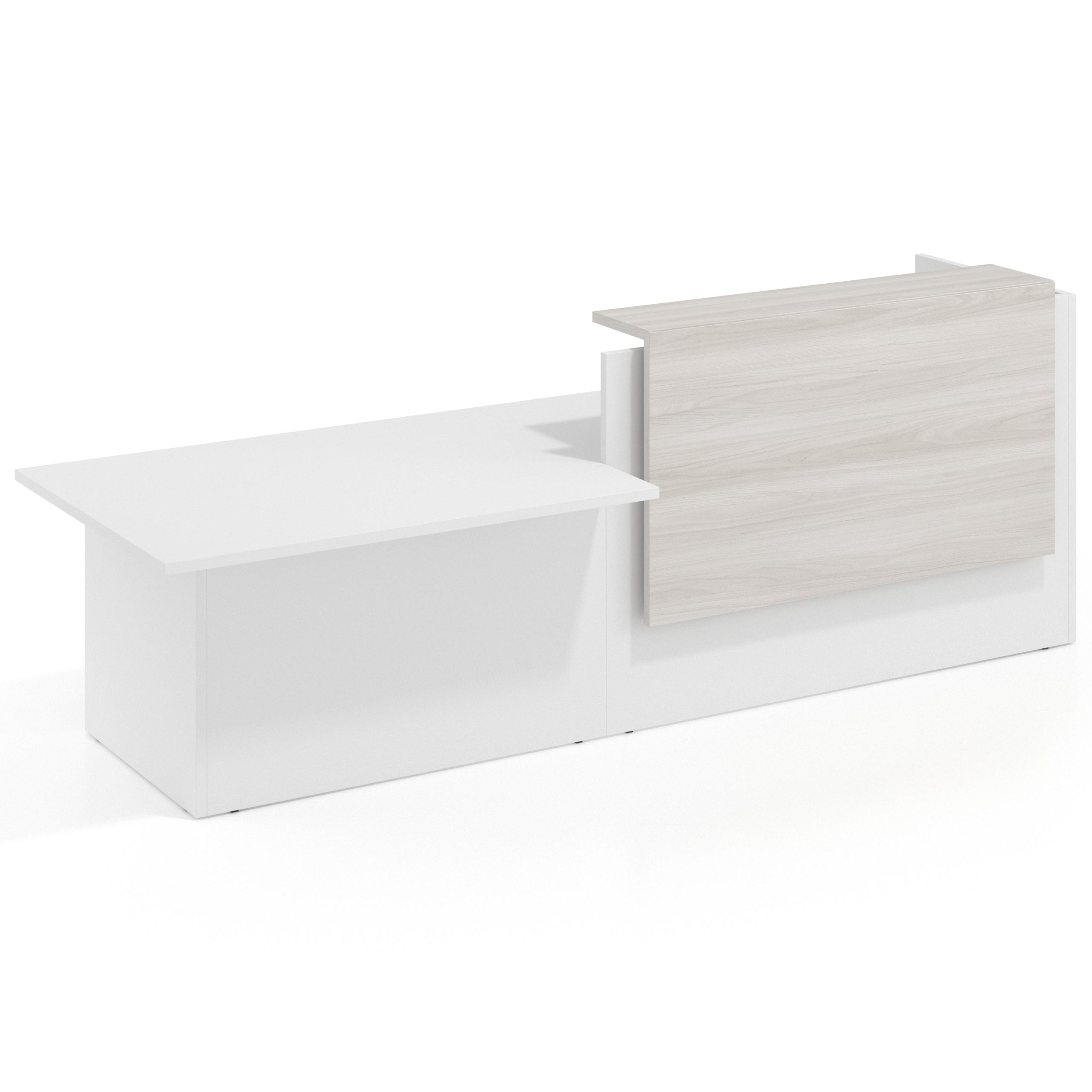 mostrador de recepcion 240x75 blanco mate california welcome mostrador inicial con modulo de atencion 1