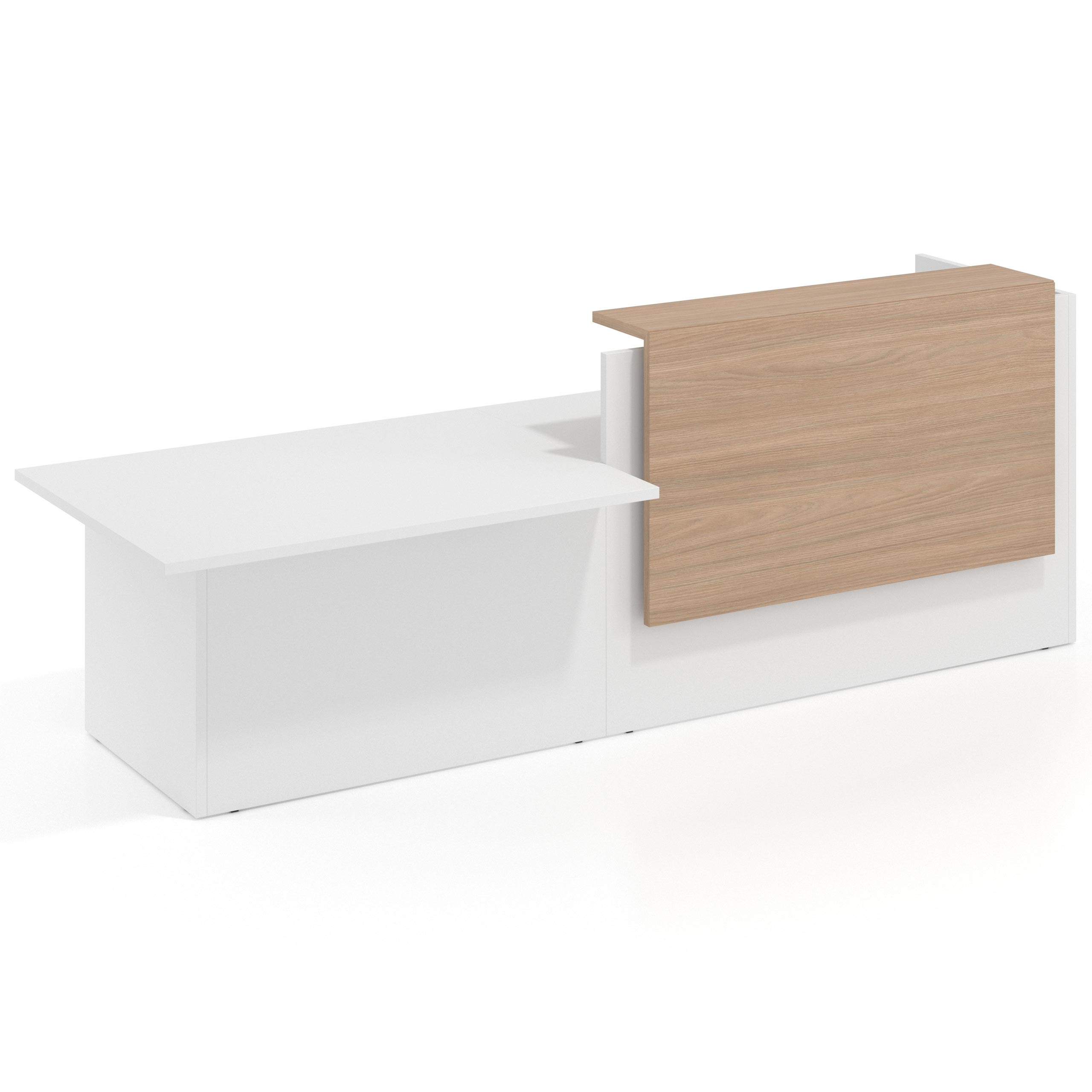 mostrador de recepcion 240x75 blanco mate siroco welcome mostrador inicial con modulo de atencion 1