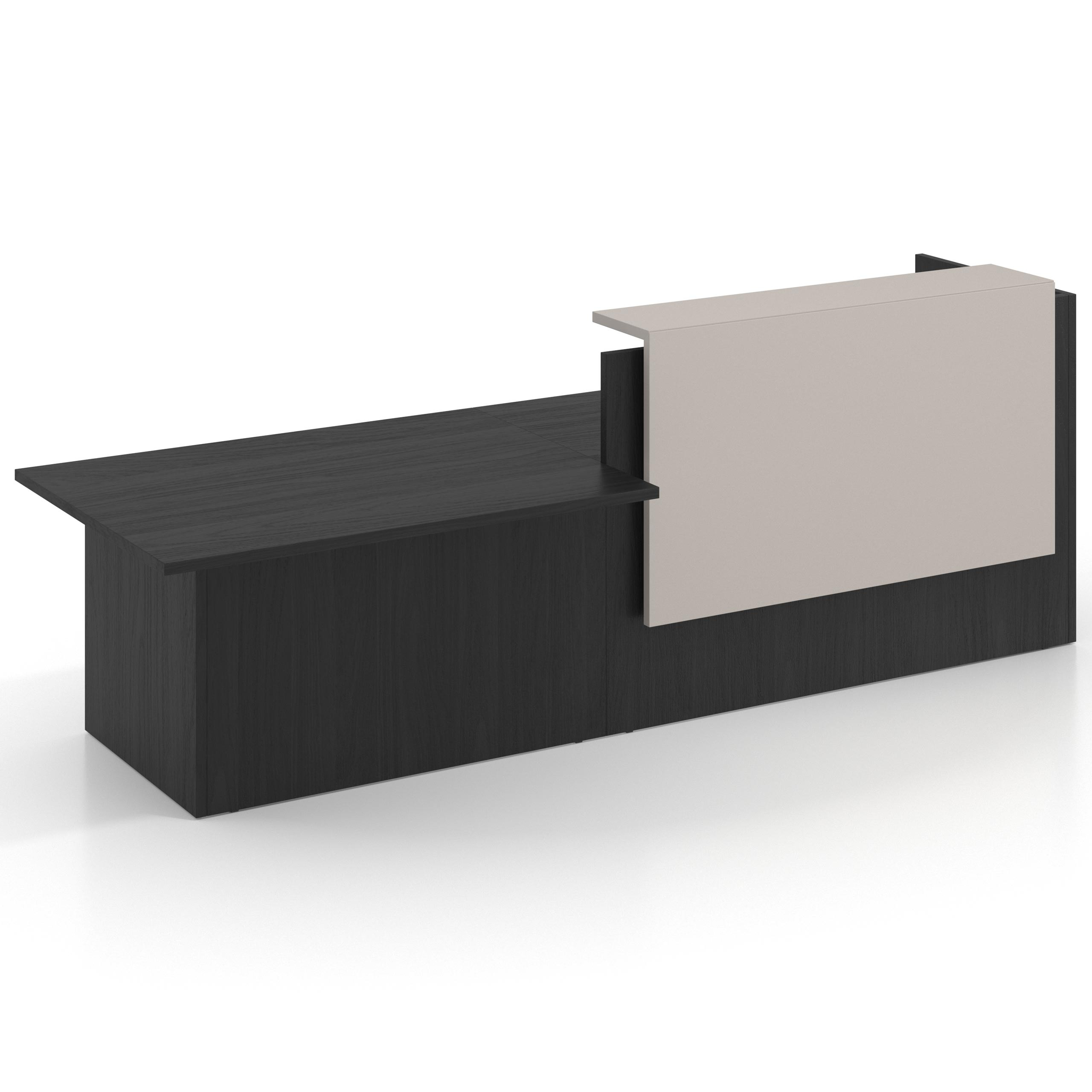 mostrador de recepcion 240x75 bocamina gris coco welcome mostrador inicial con modulo de atencion 1