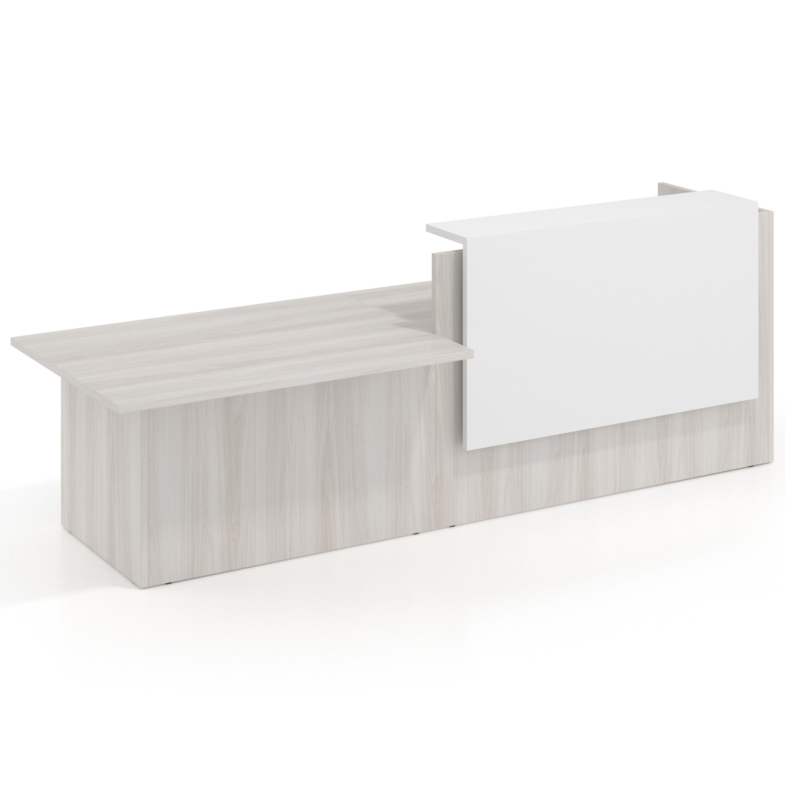 mostrador de recepcion 240x75 california blanco mate welcome mostrador inicial con modulo de atencion 1