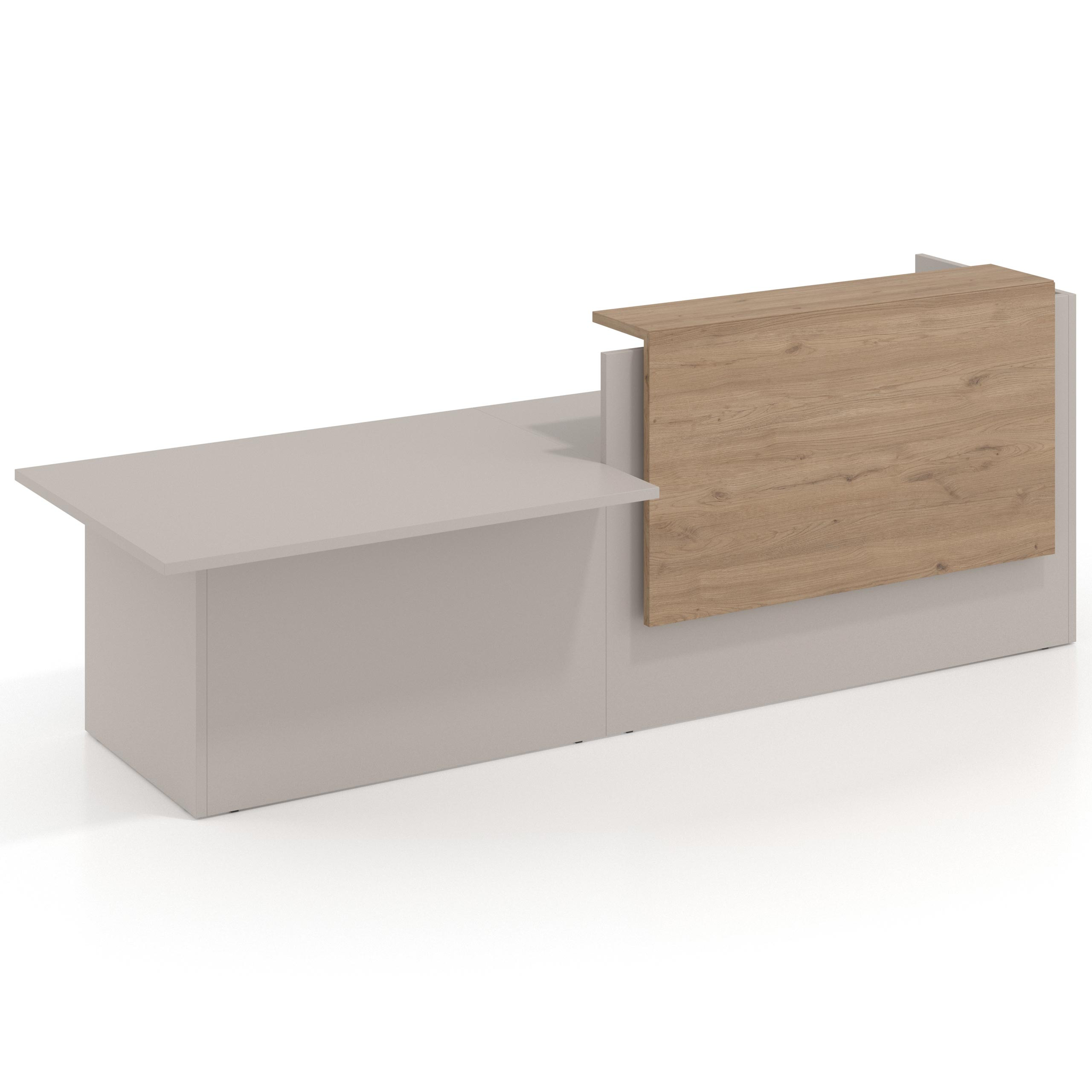 mostrador de recepcion 240x75 gris coco naturale welcome mostrador inicial con modulo de atencion 1