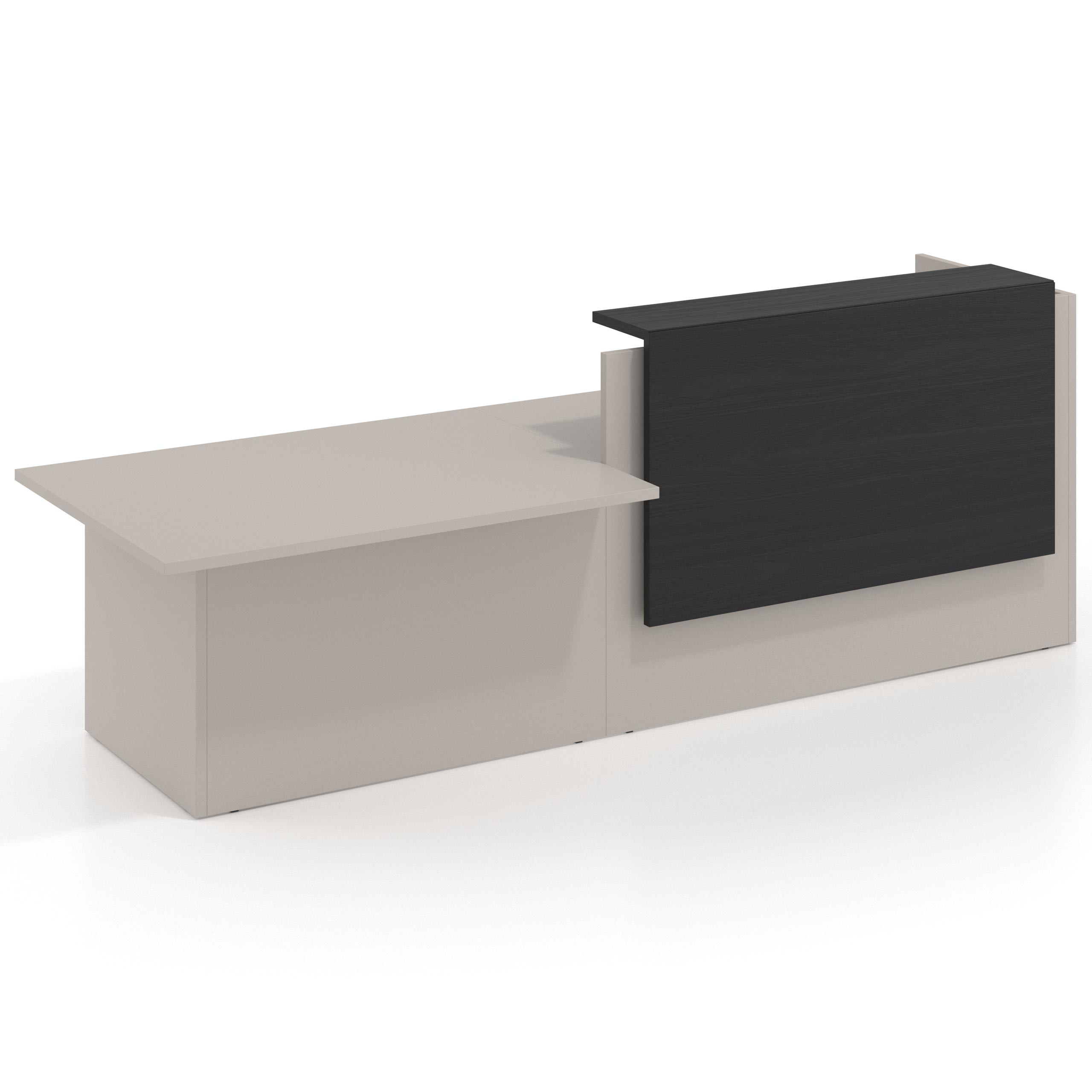 mostrador de recepcion 240x75 gris coco bocamina welcome mostrador inicial con modulo de atencion 1