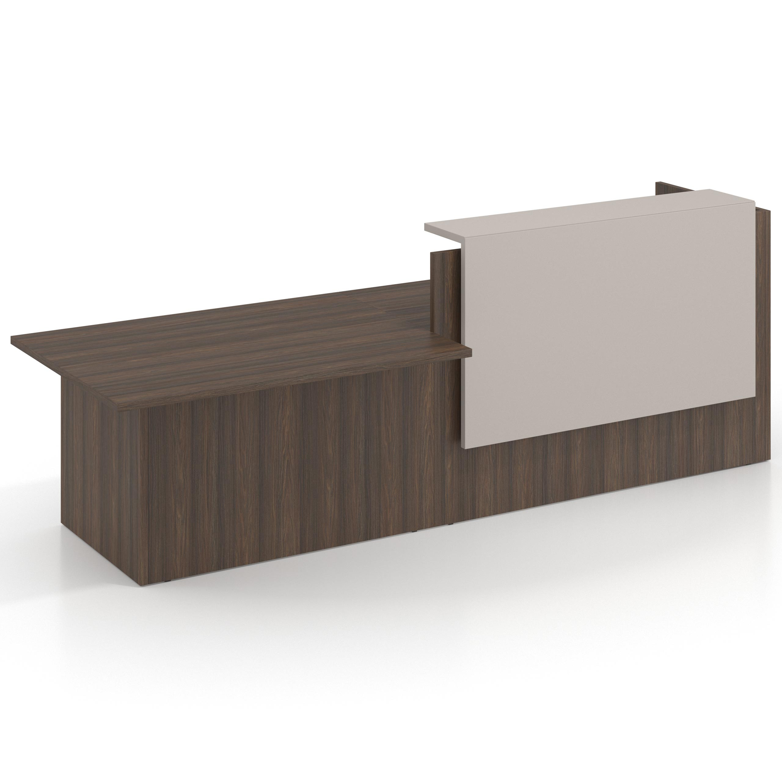 mostrador de recepcion 240x75 mistral gris coco welcome mostrador inicial con modulo de atencion 1
