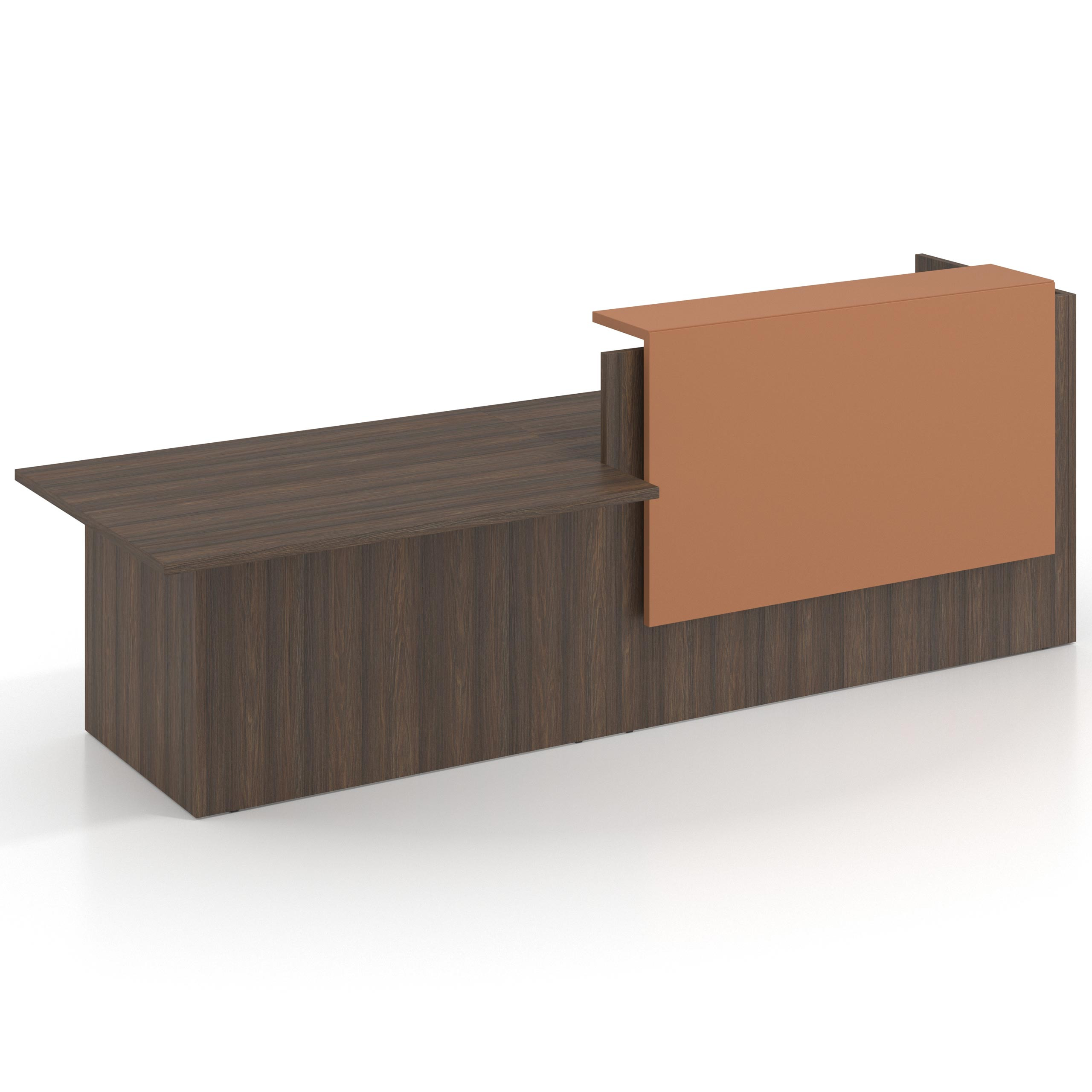 mostrador de recepcion 240x75 mistral terracota welcome mostrador inicial con modulo de atencion 1