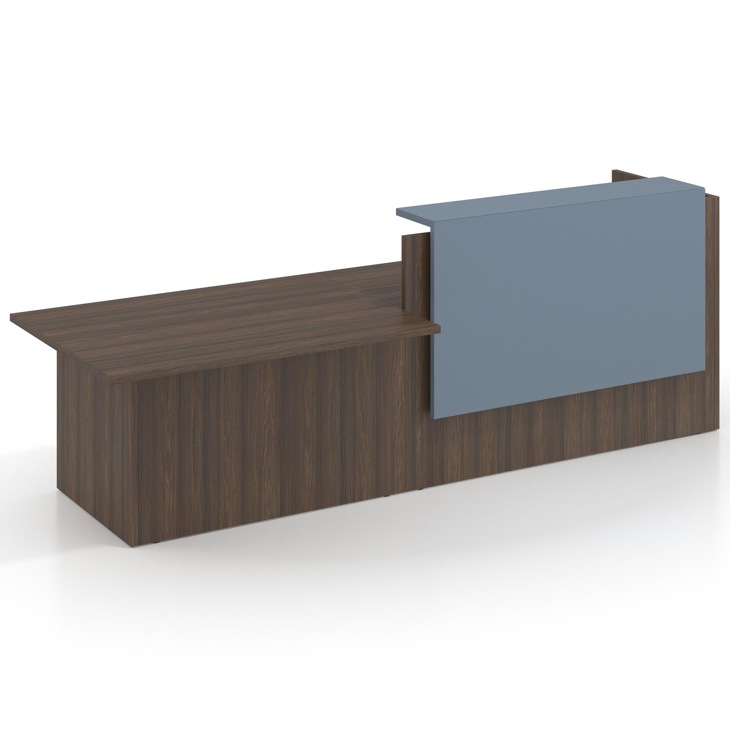 mostrador de recepcion 240x75 mistral azul talco welcome mostrador inicial con modulo de atencion 1