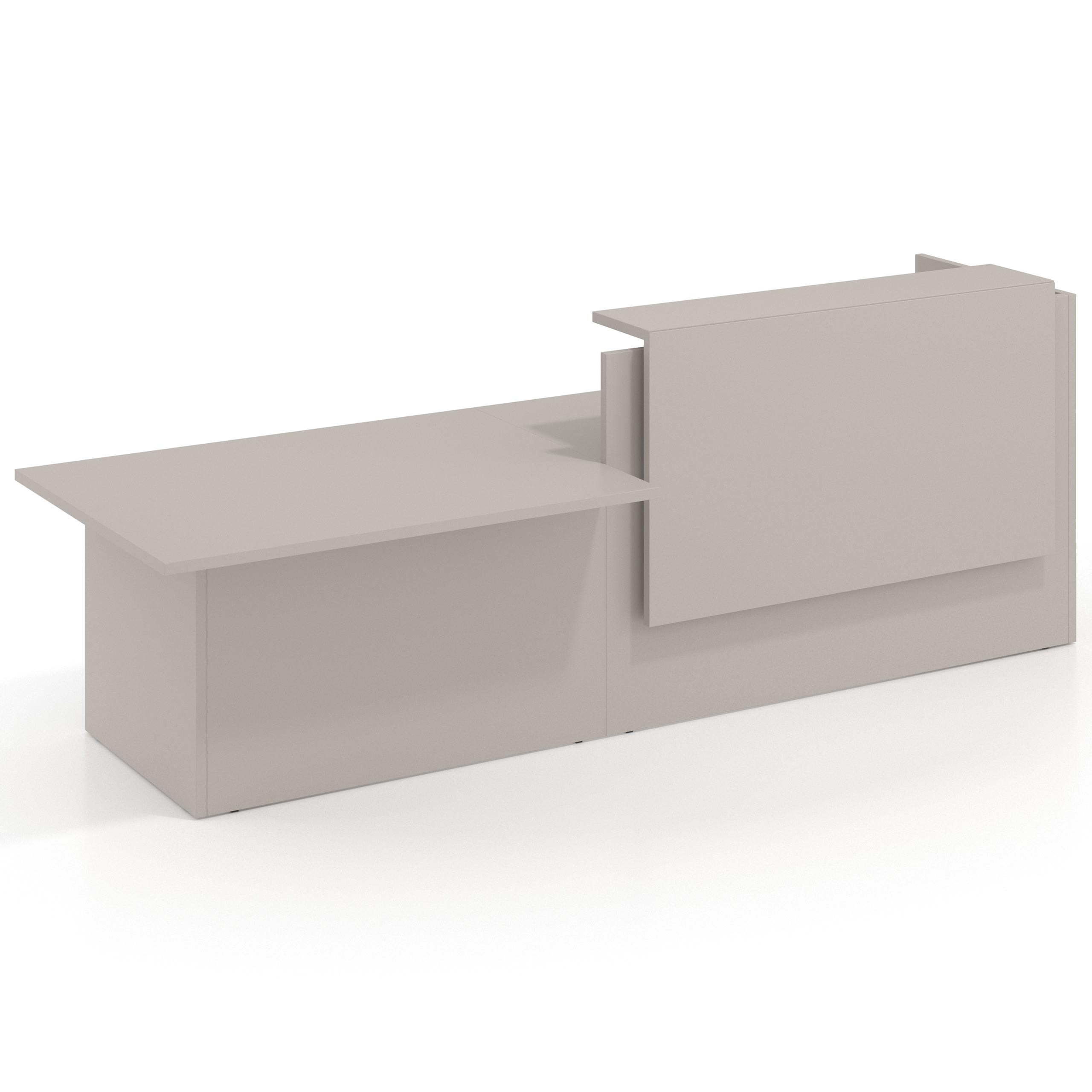 mostrador de recepcion 300x75 gris coco welcome mostrador inicial con modulo de atencion 1