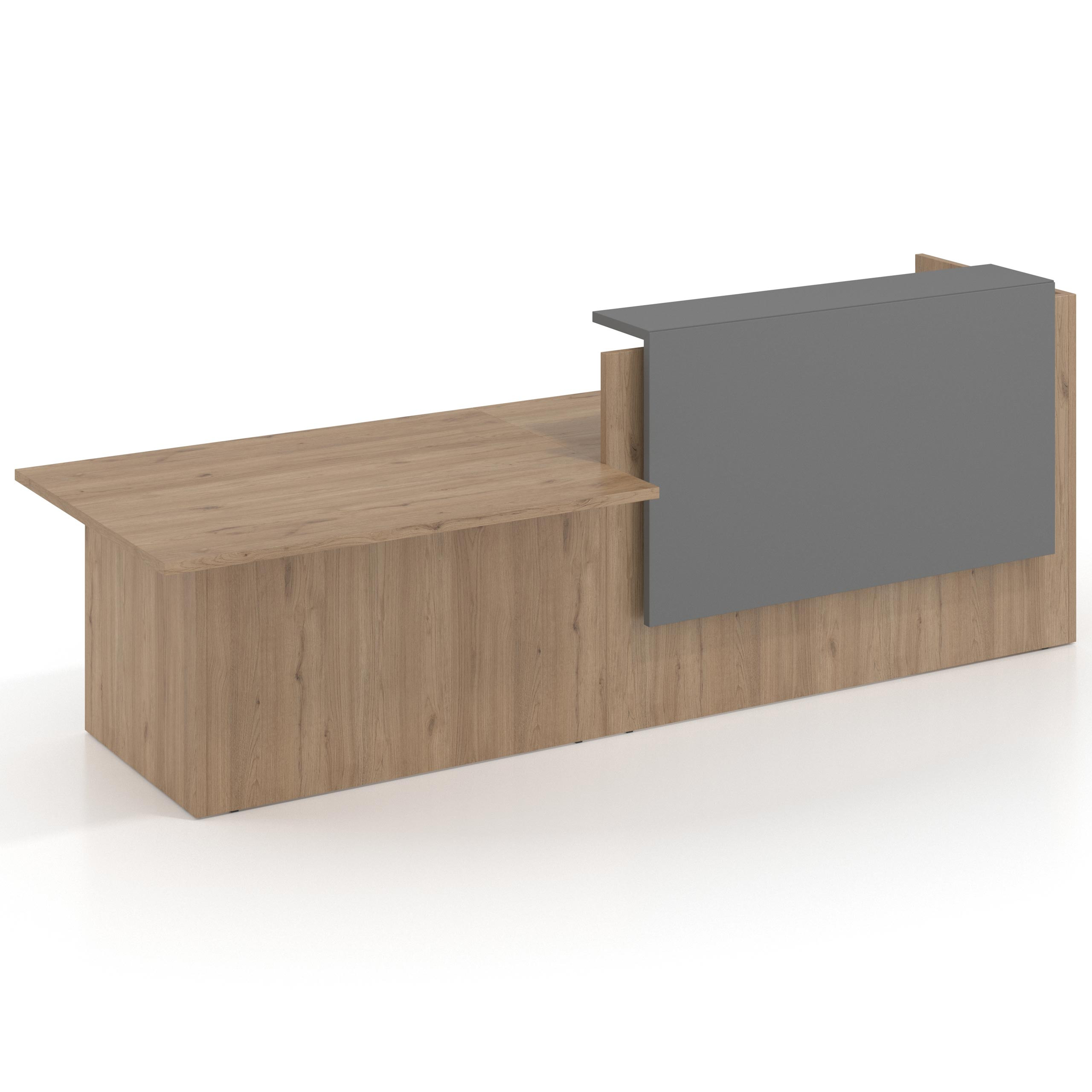 mostrador de recepcion 240x75 naturale gris tormenta welcome mostrador inicial con modulo de atencion 1