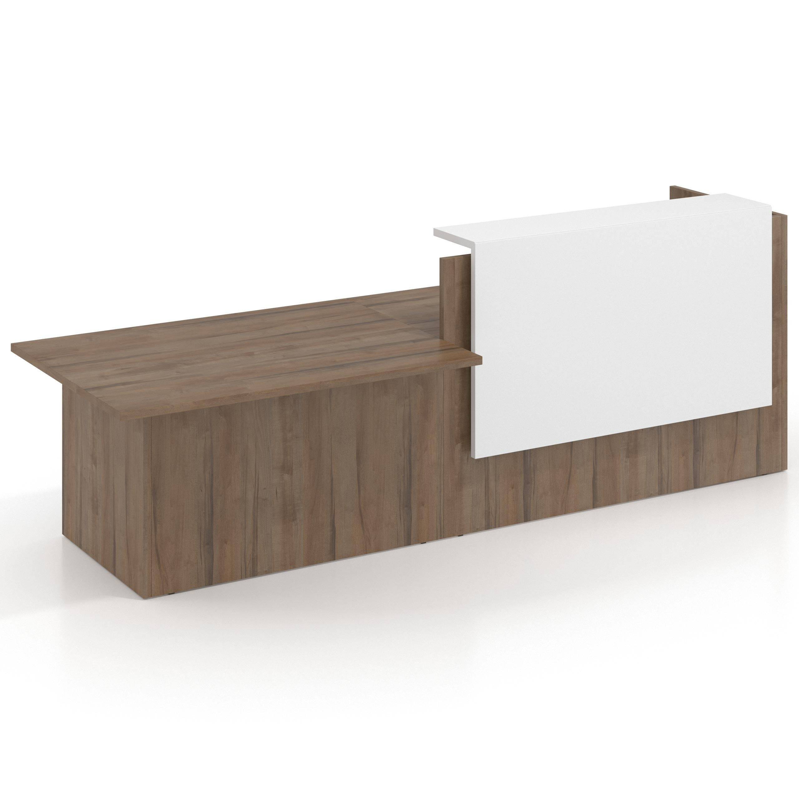 mostrador de recepcion 240x75 noce sabi blanco mate welcome mostrador inicial con modulo de atencion 1