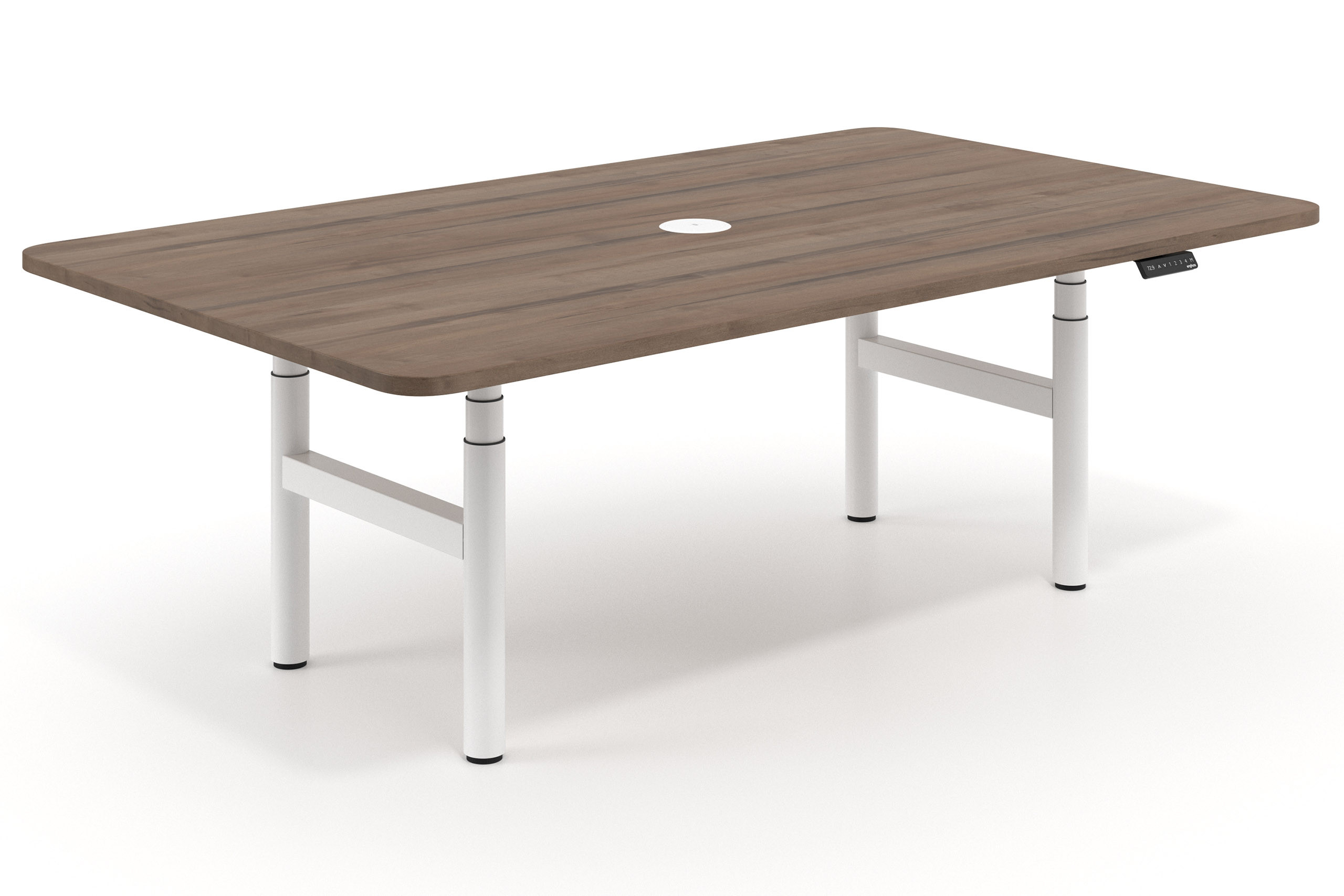 escritorio elevable 180x130 noce erghos curvo 1