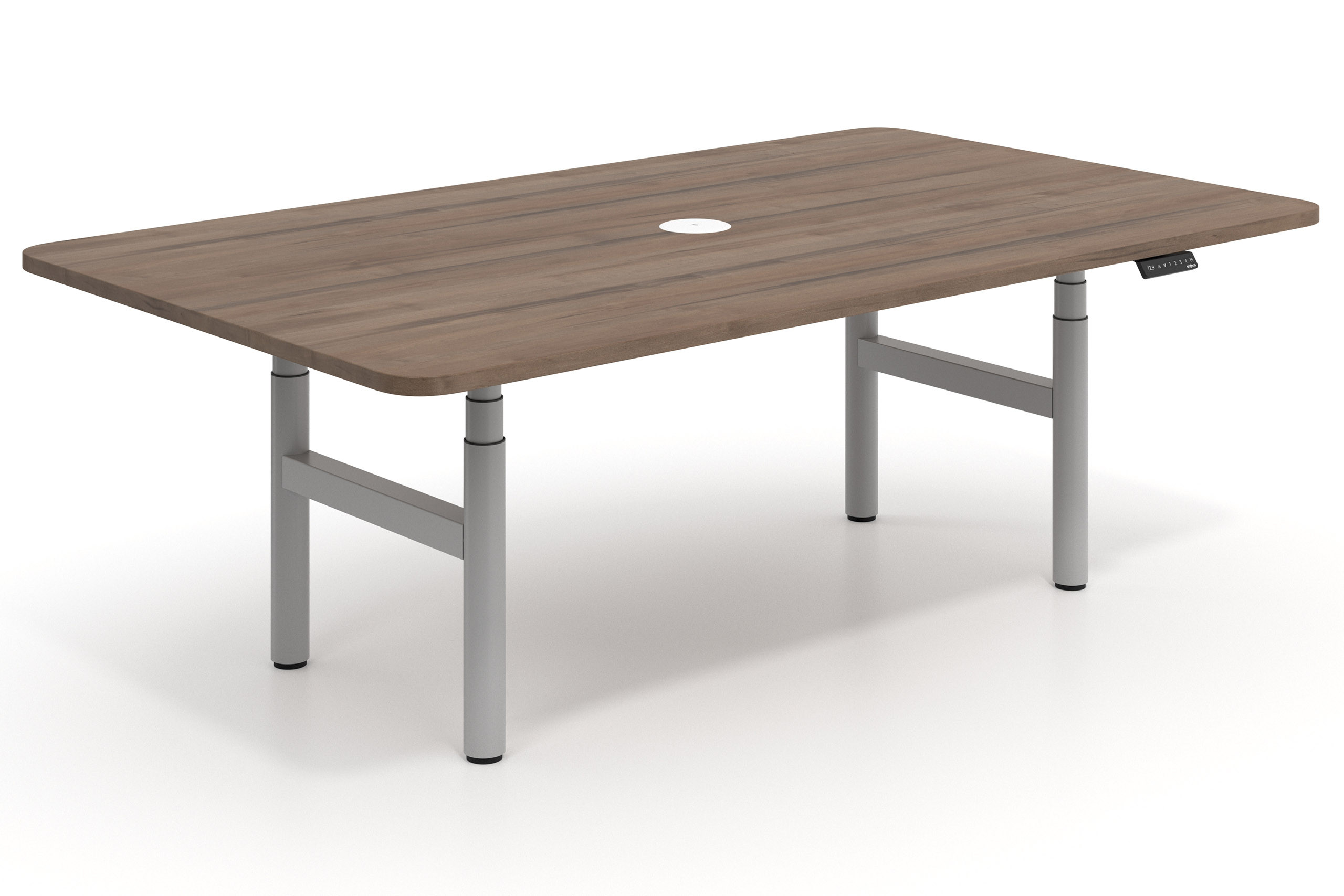 escritorio elevable 180x130 noce erghos curvo 1