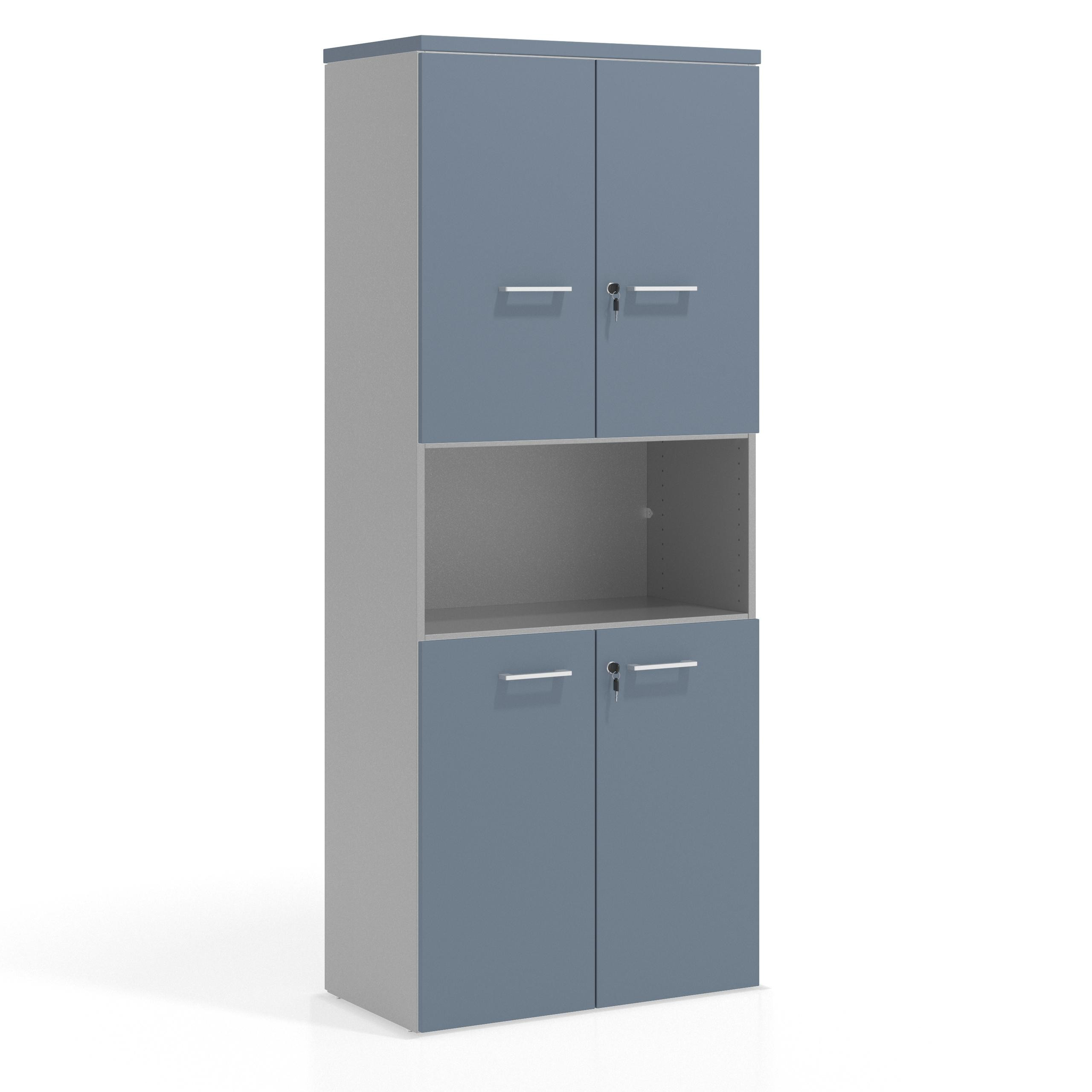 armario de oficina azul talco colors doble puerta 1