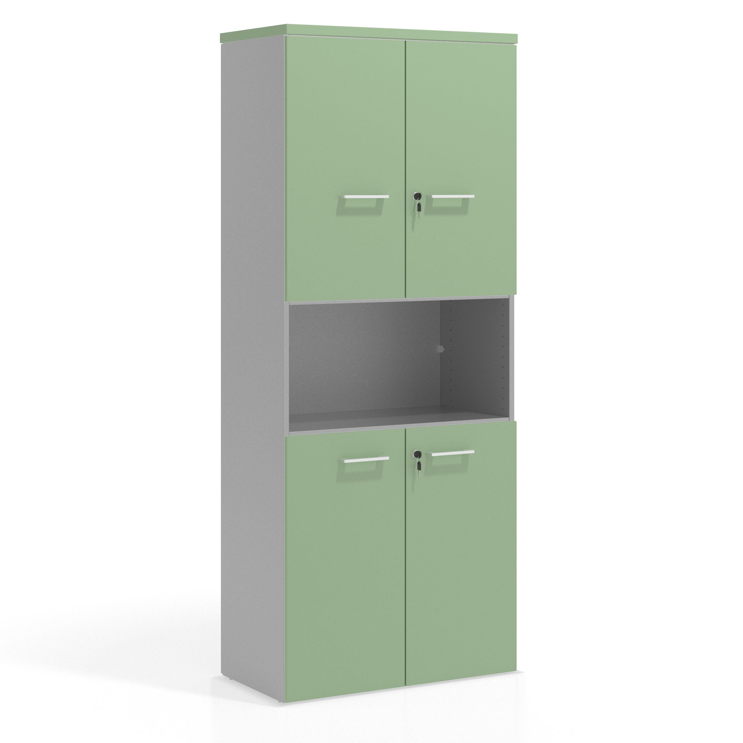 armario de oficina verde talco colors doble puerta 1