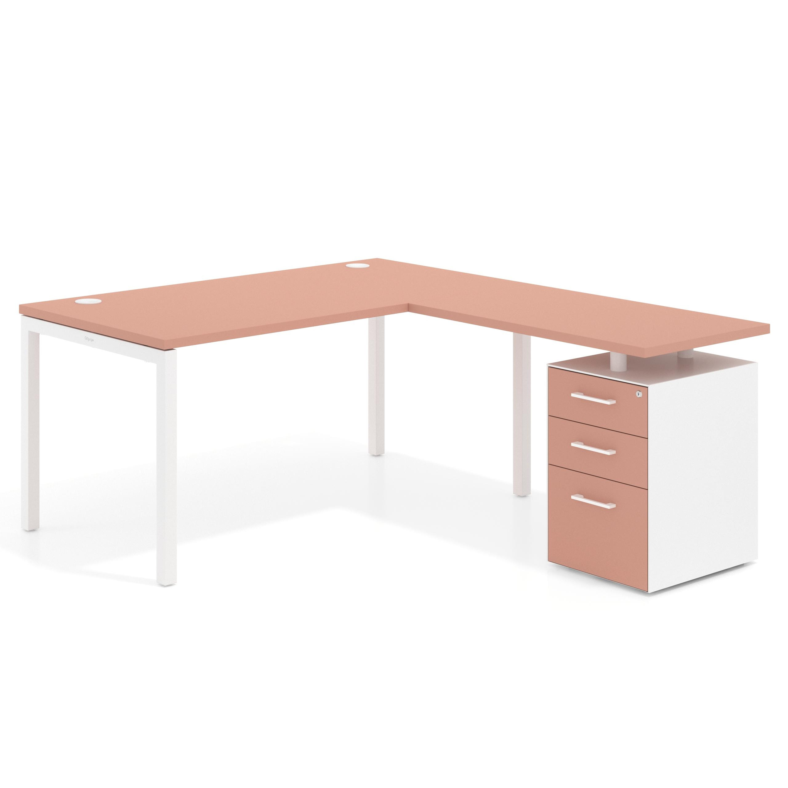 mesa en l 140x180 rosa talco kube mesa en l fondo 80 frontales melamina recto 1