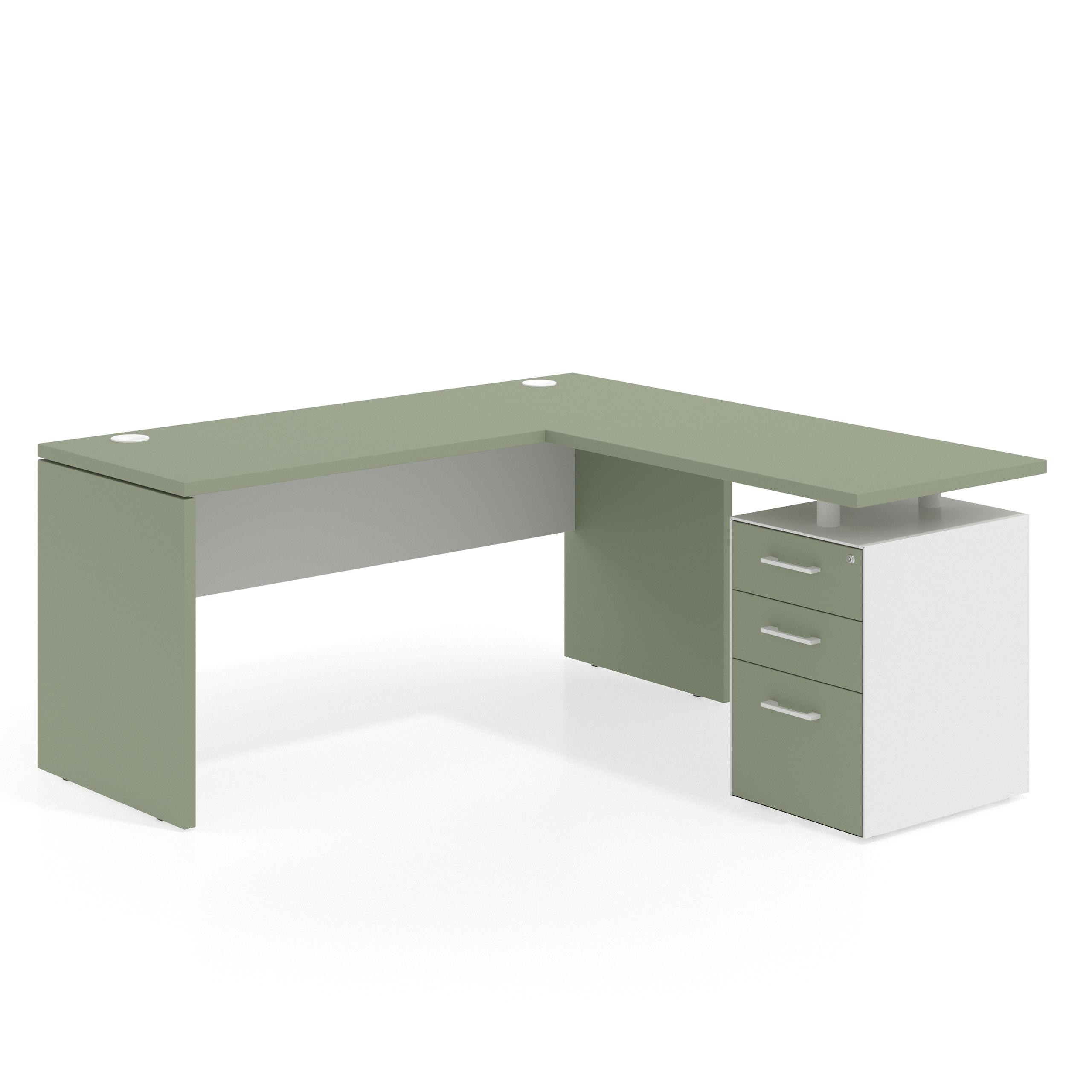 mesa en l 140x160 sauce blanco mate workplus mesa fondo 60cm con pedestal 100x60cm frontales melamina 1