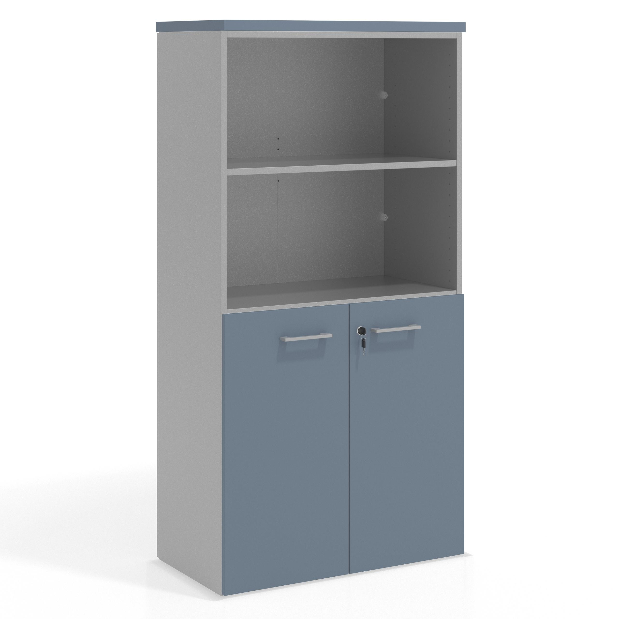 armario de oficina azul talco colors puerta baja puertas 2h 1
