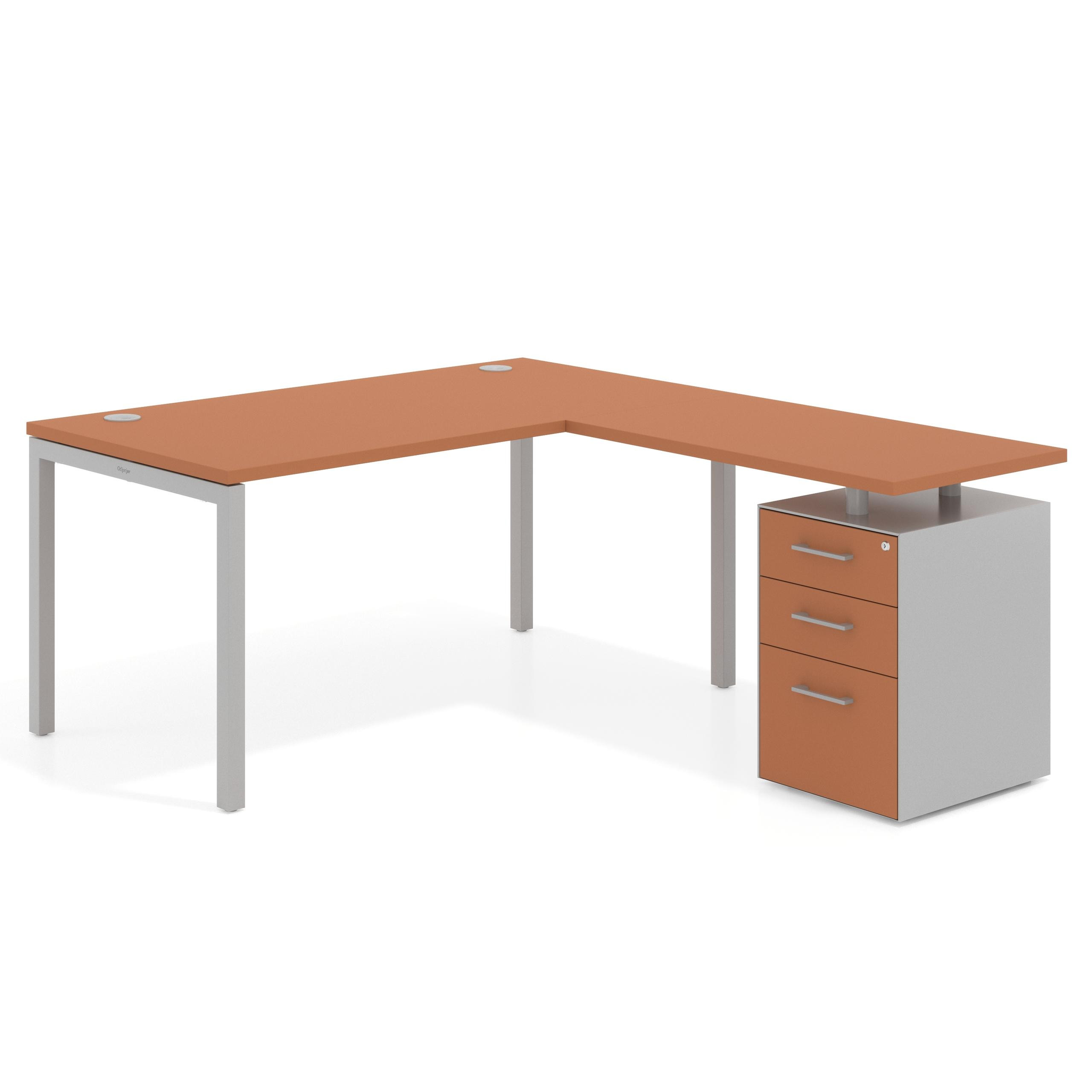 mesa en l 140x200 terracota kube mesa en l fondo 100 frontales melamina recto 1