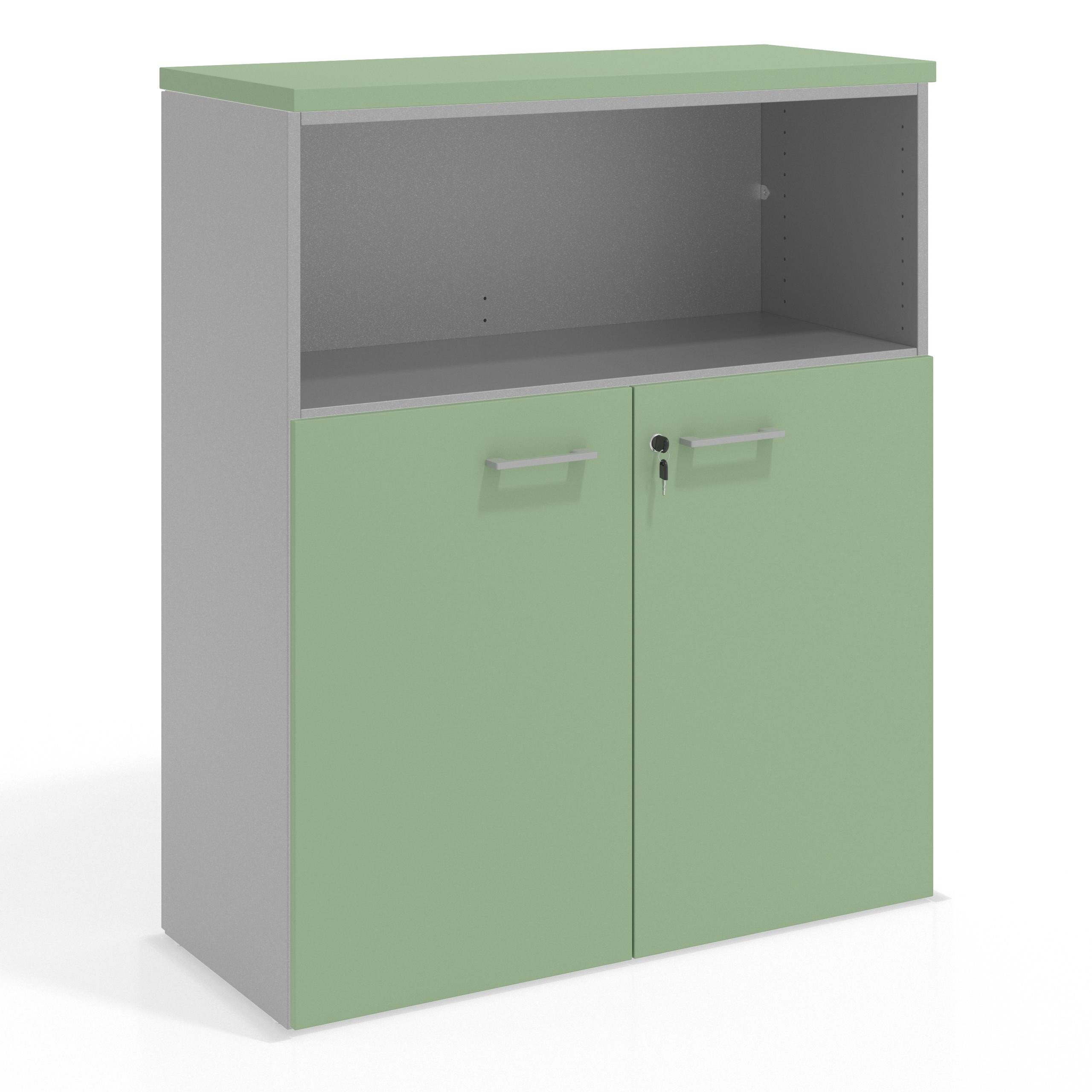 armario de oficina verde talco colors puerta baja puertas 2h 1