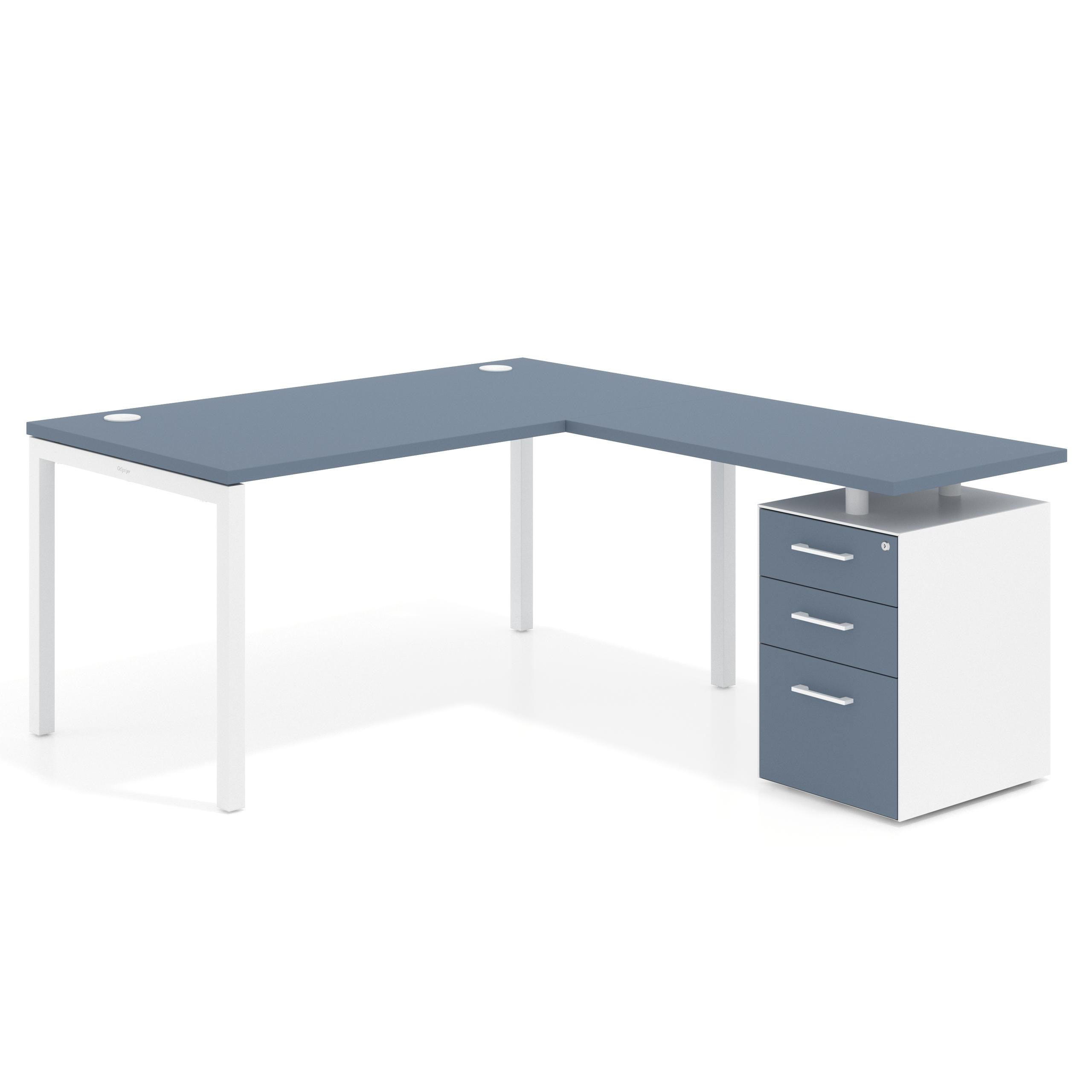 mesa en l 140x200 azul talco kube mesa en l fondo 100 frontales melamina recto 1