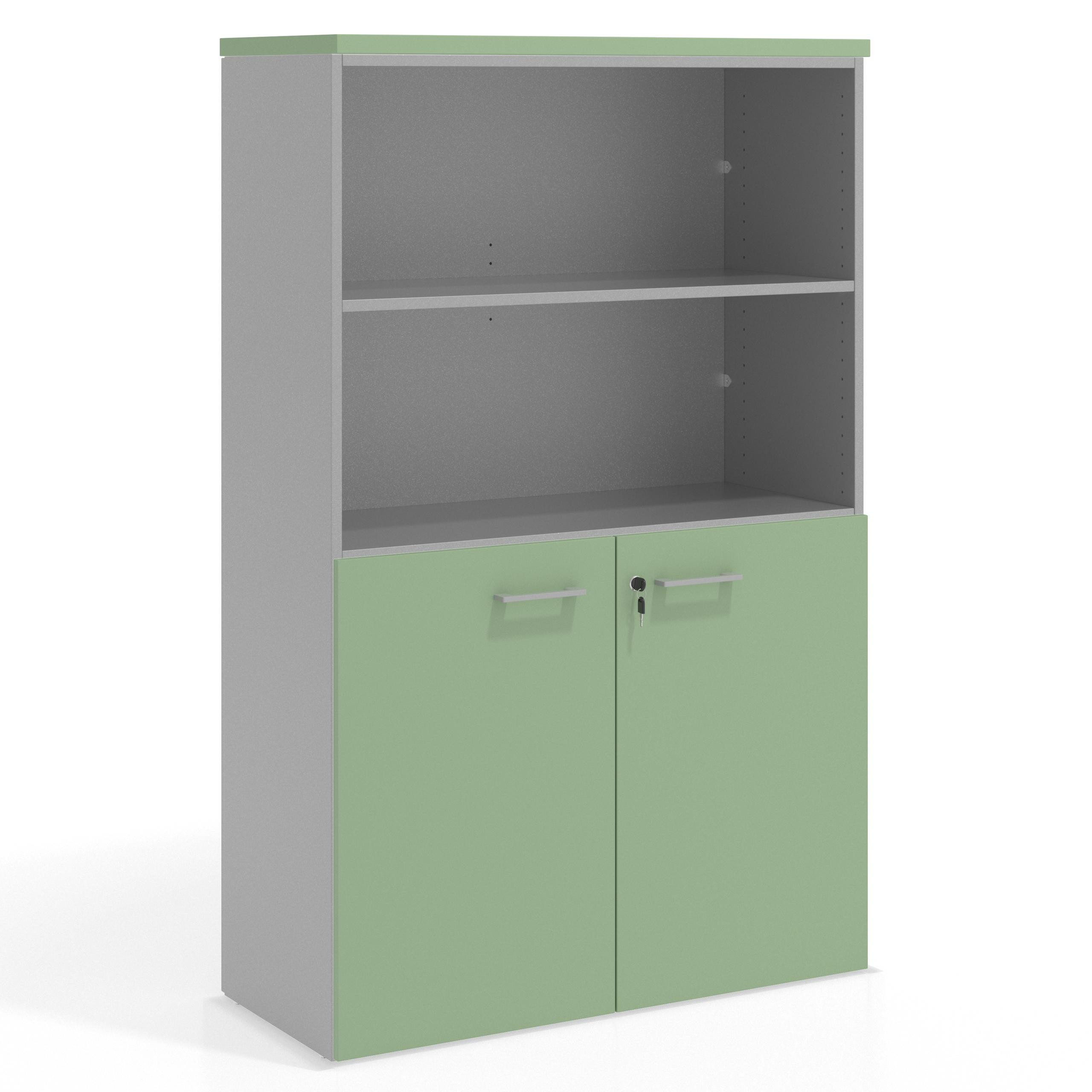 armario de oficina verde talco colors puerta baja puertas 2h 1