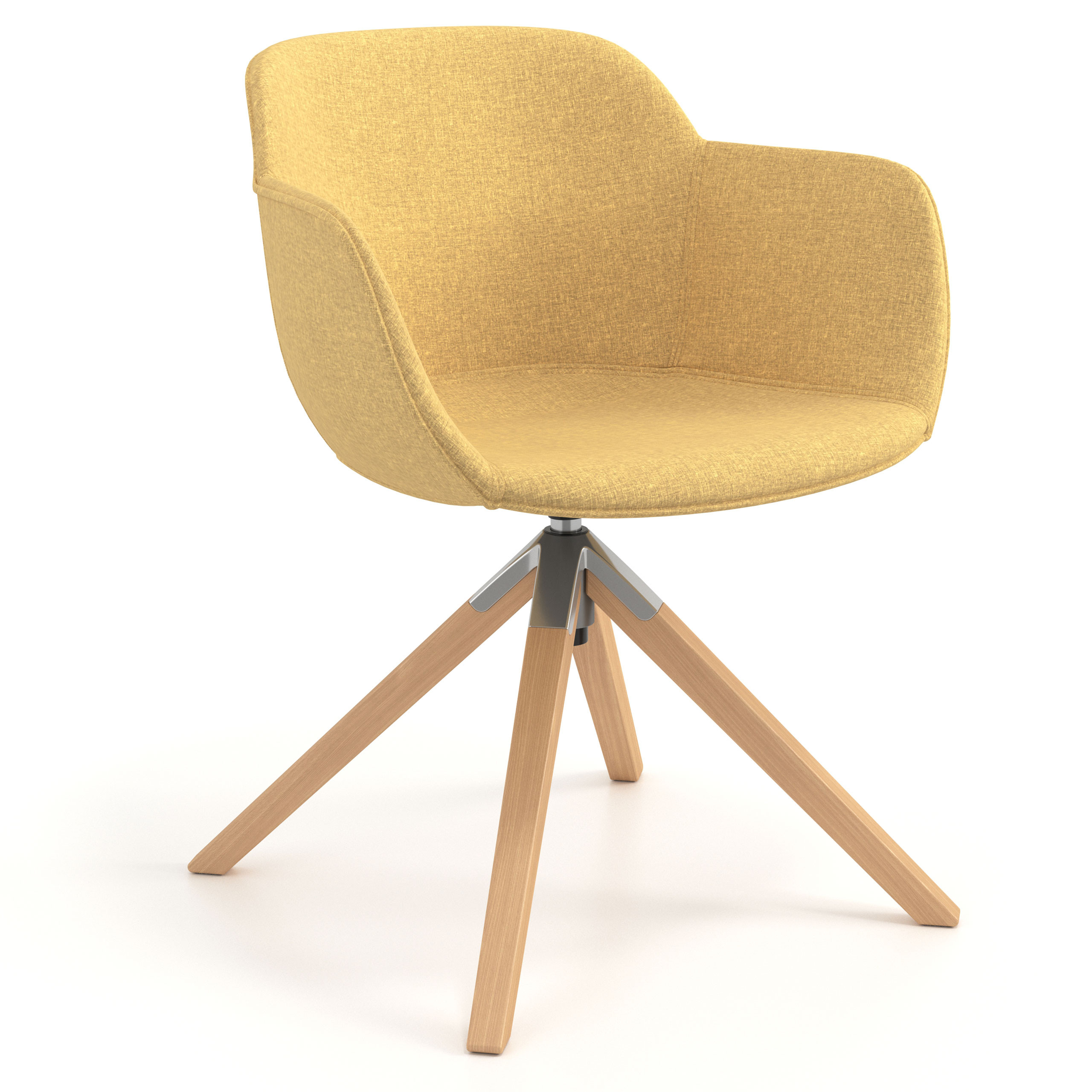 silla confidente amarillo ivonne giratoria madera tela 1