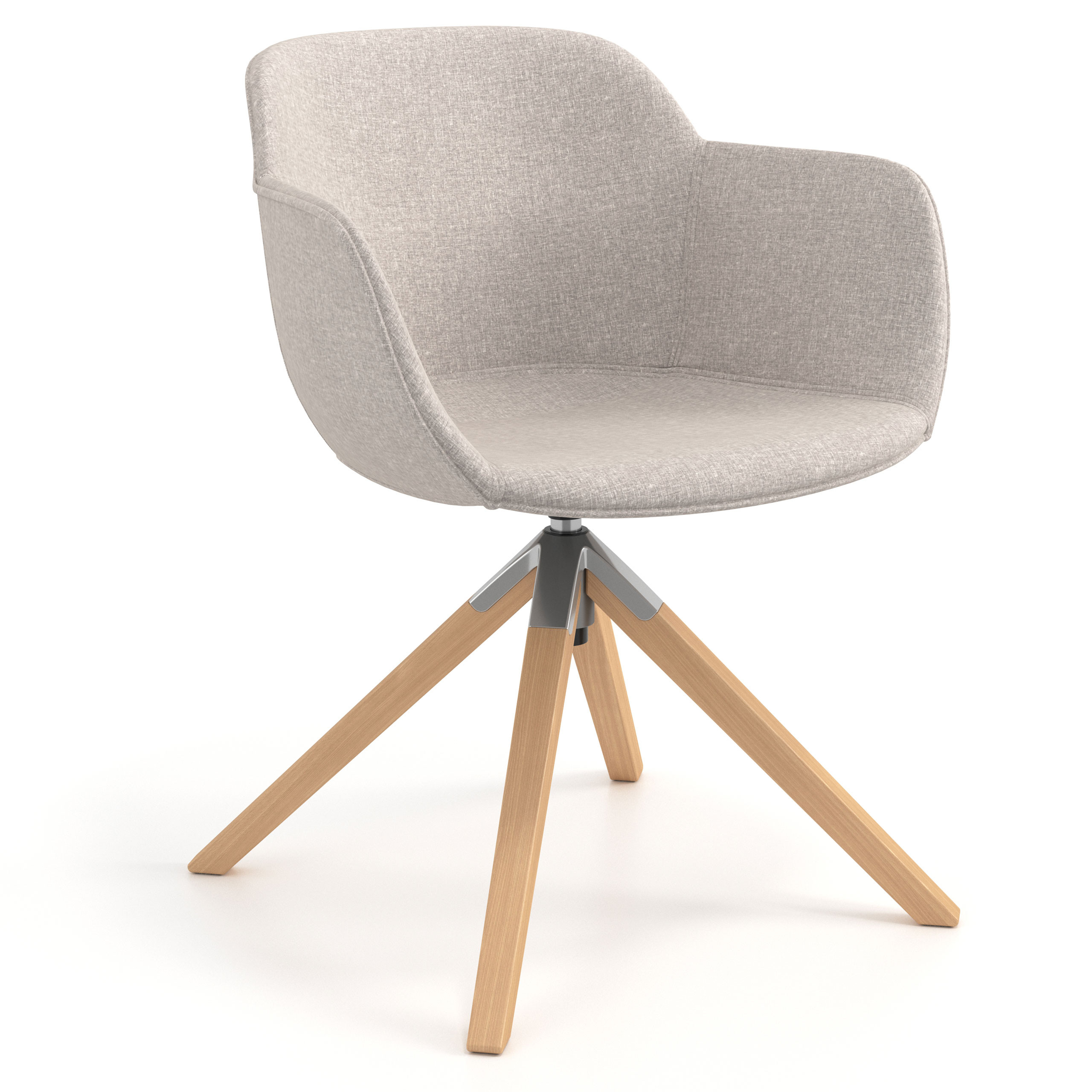 silla confidente beige ivonne giratoria madera tela 1
