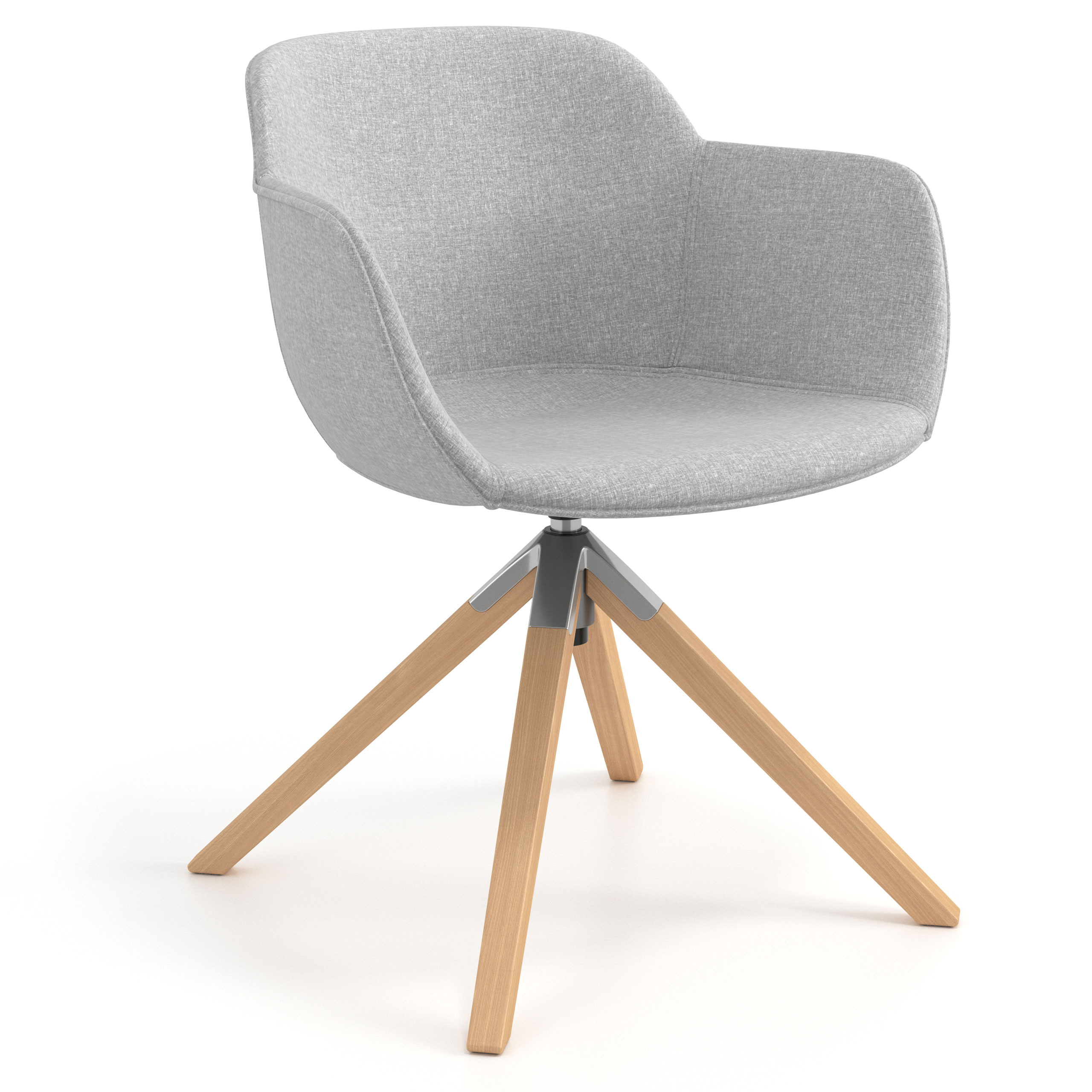 silla confidente gris ivonne giratoria madera tela 1