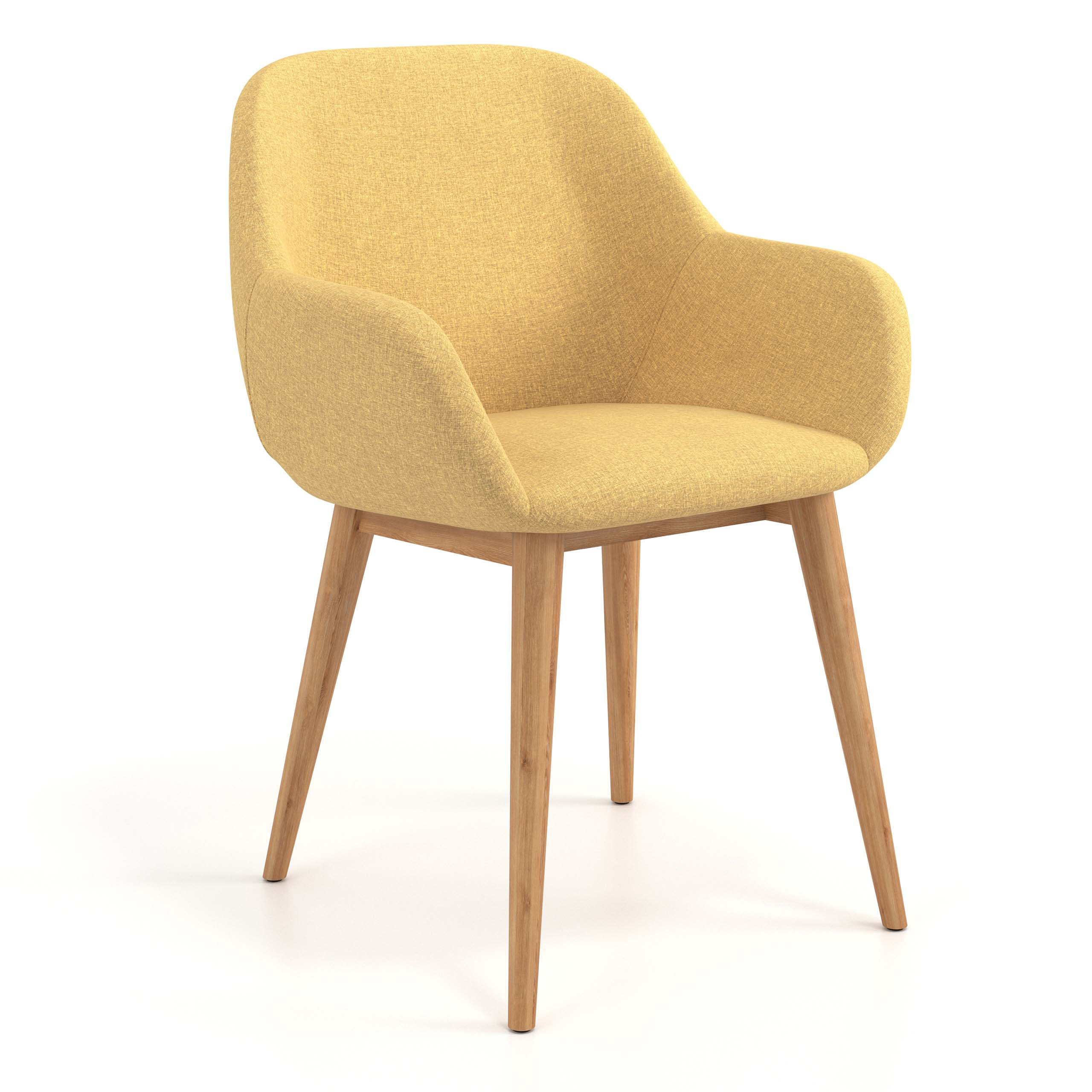 silla confidente amarillo moon 4 patas madera 1
