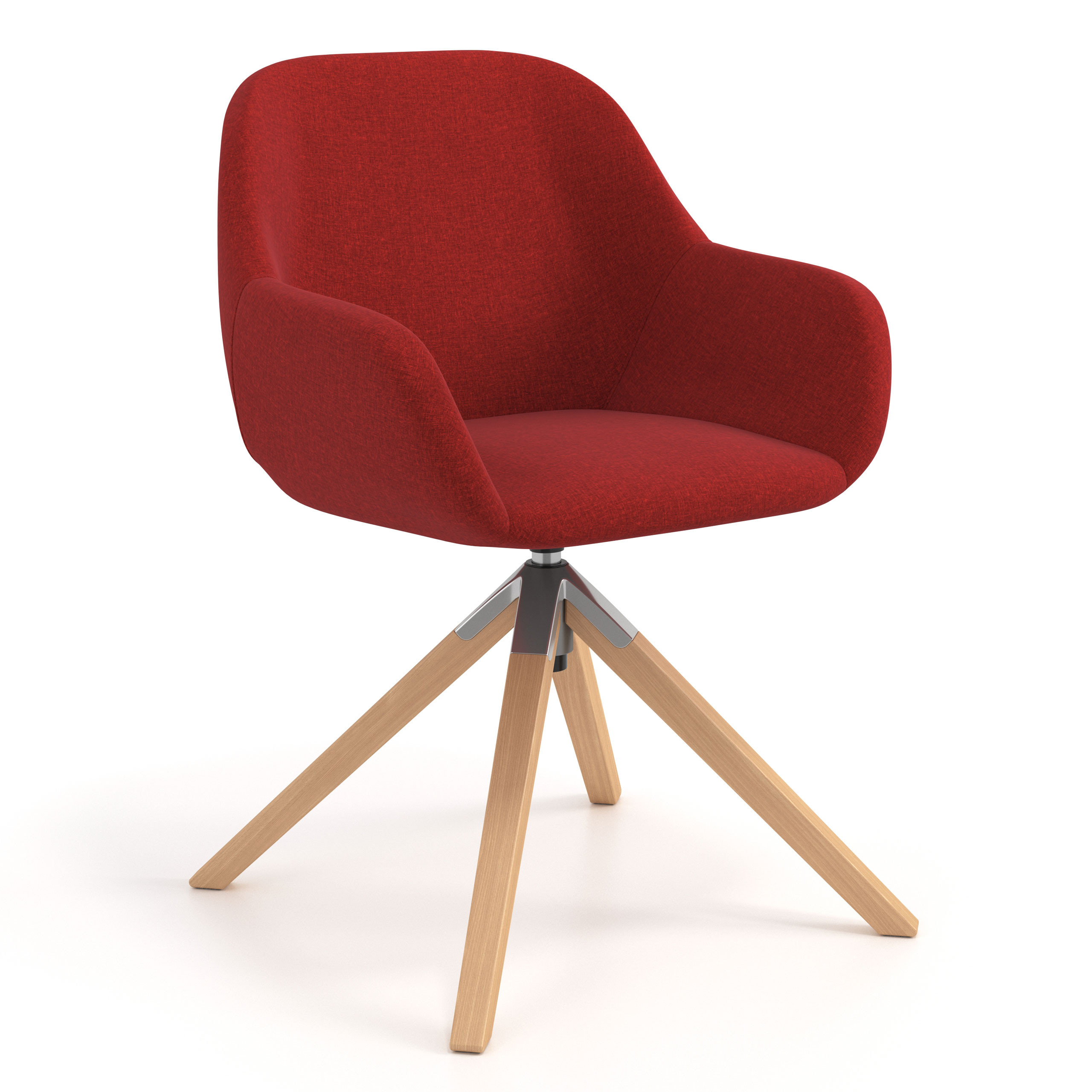 silla confidente rojo moon giratoria madera 1
