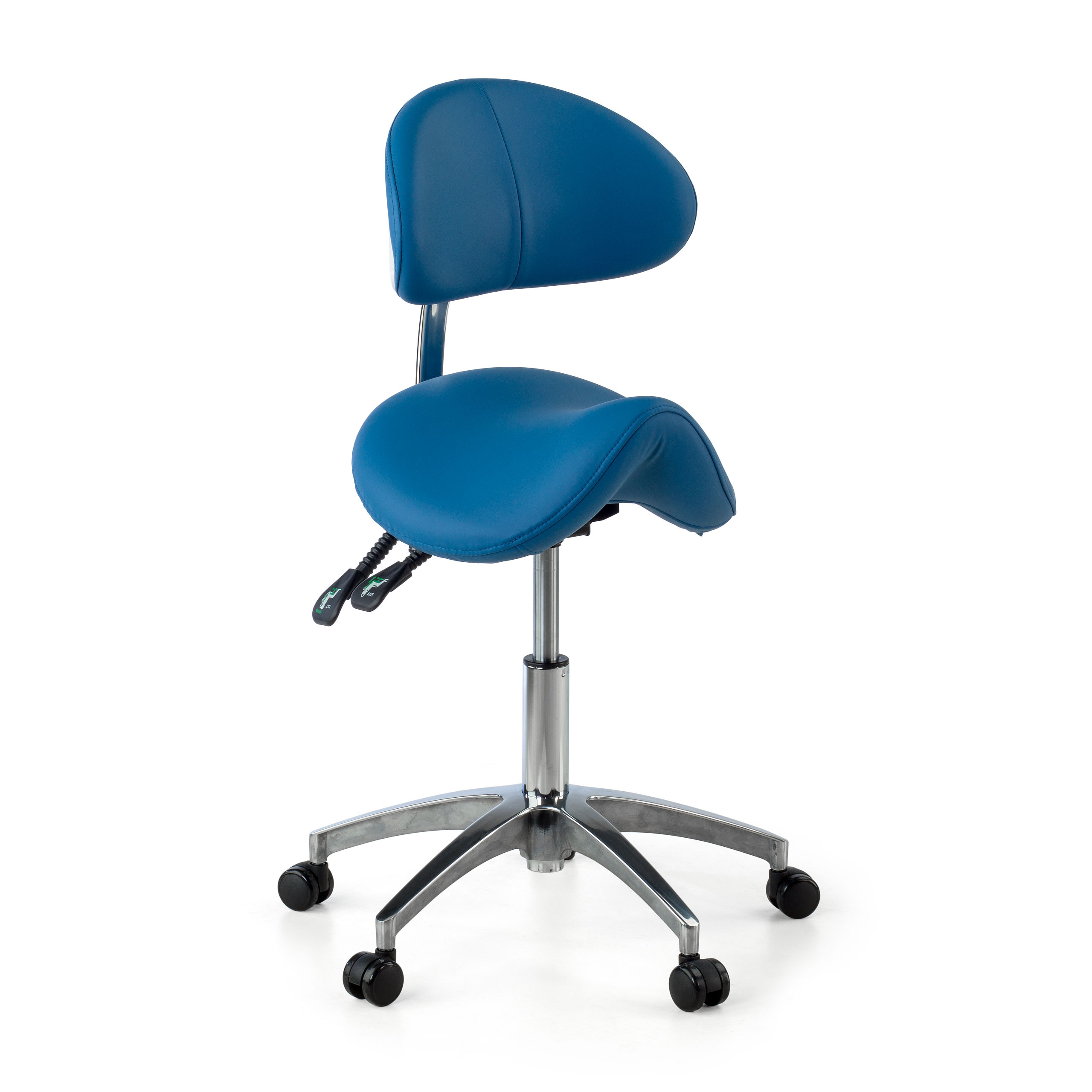 taburete de trabajo y laboratorio azul clinic plastico 1