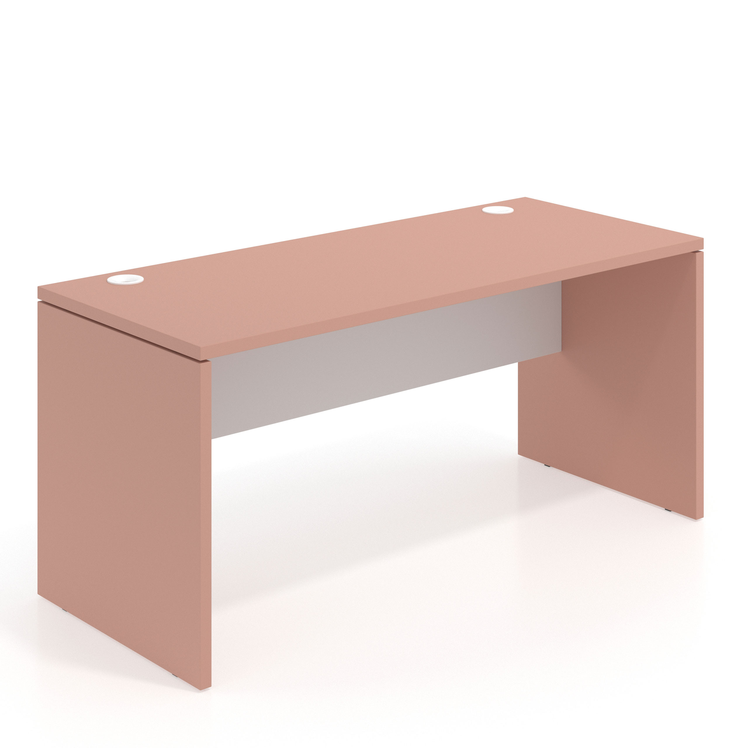 mesa de escritorio 100x68 rosa talco blanco mate workplus mesa individual fondo 68cm 1