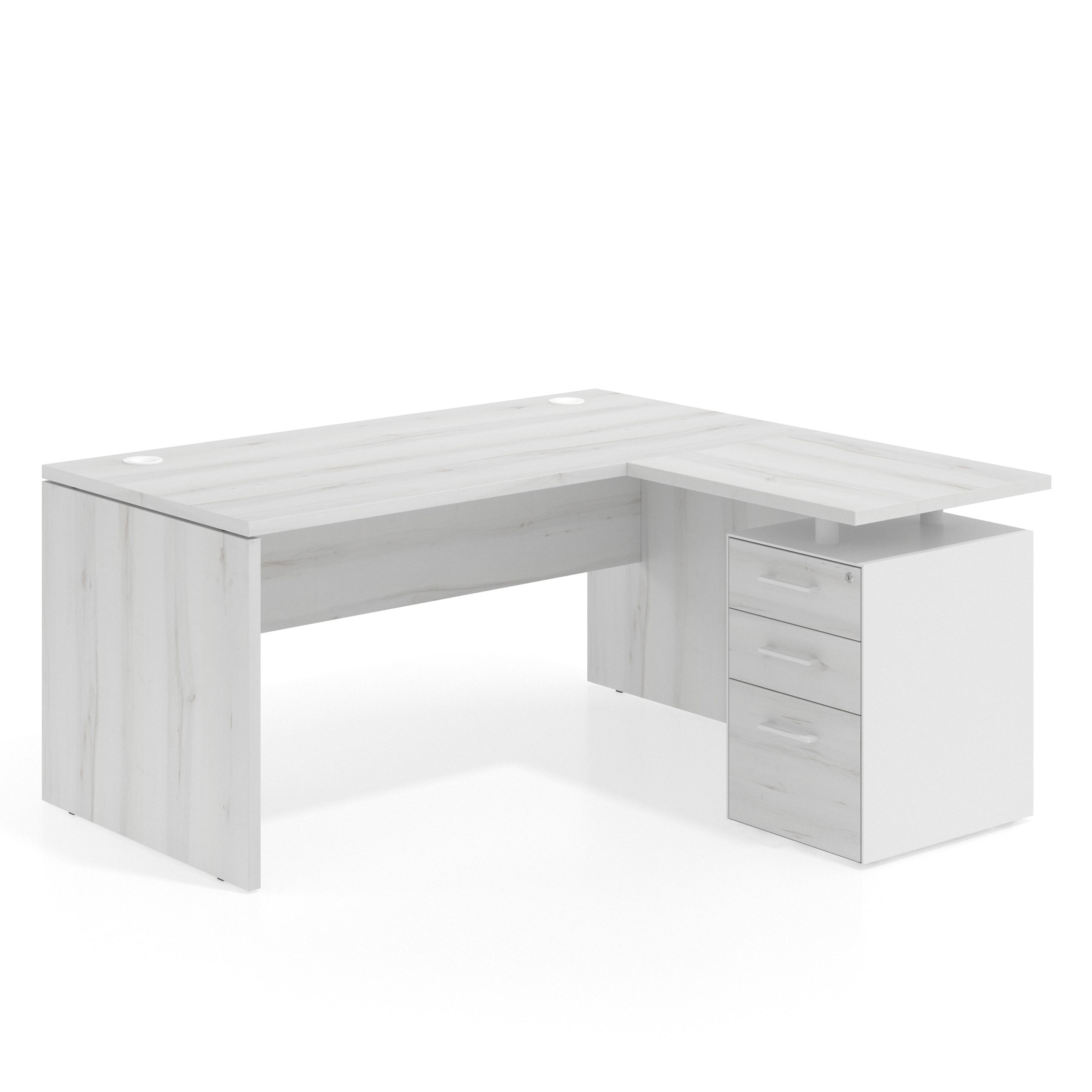 mesa en l 140x150 albo workplus mesa fondo 80cm con pedestal 70x60cm frontales metal 1