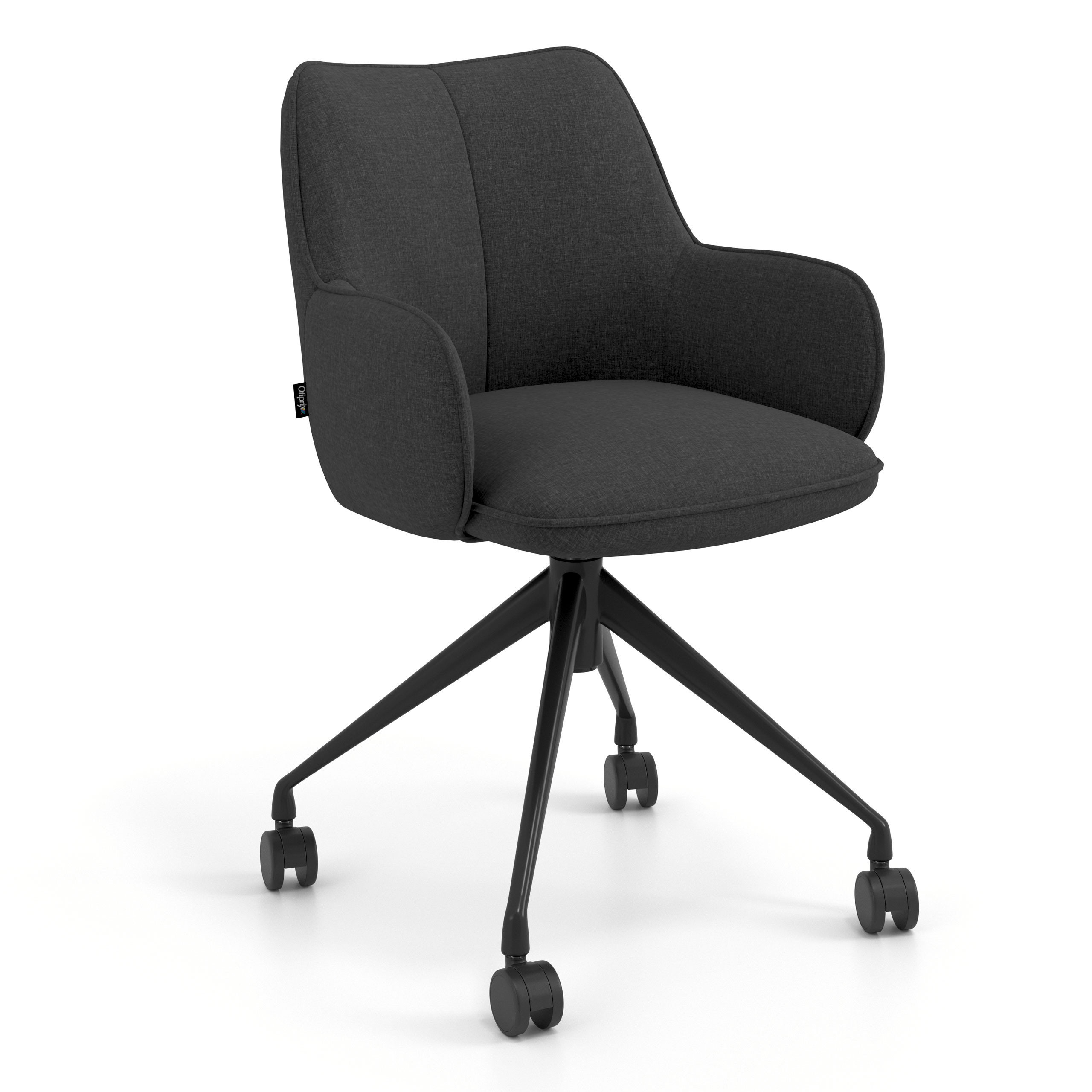 silla confidente antracita gala giratoria con ruedas 1