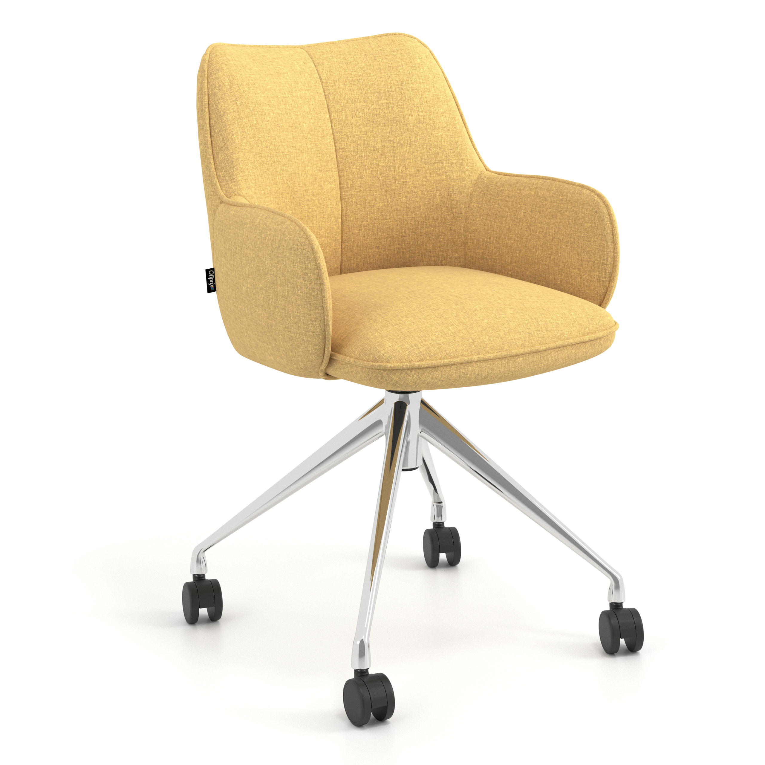 silla confidente amarillo gala giratoria con ruedas 1