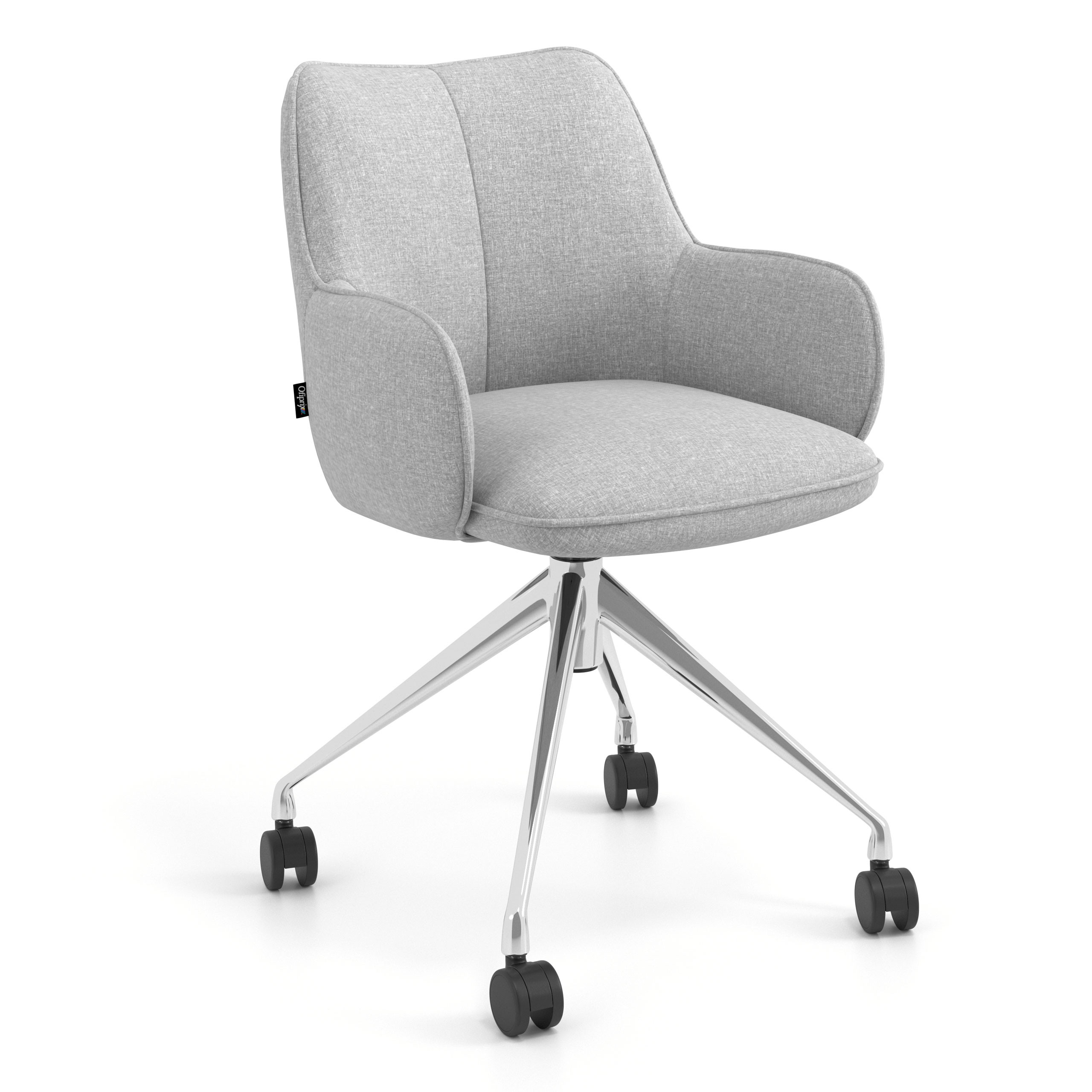 silla confidente gris gala giratoria con ruedas 1