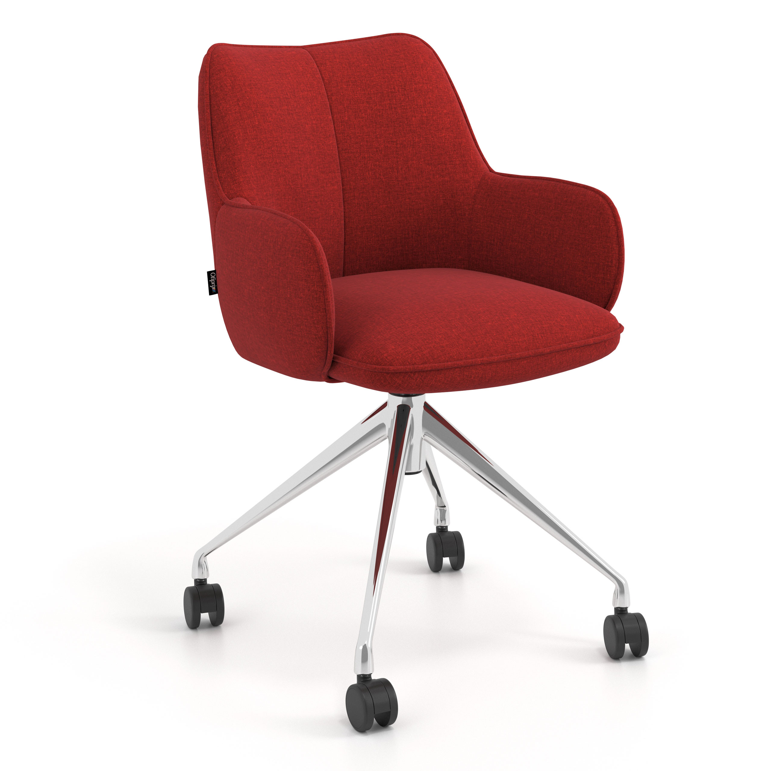 silla confidente rojo gala giratoria con ruedas 1