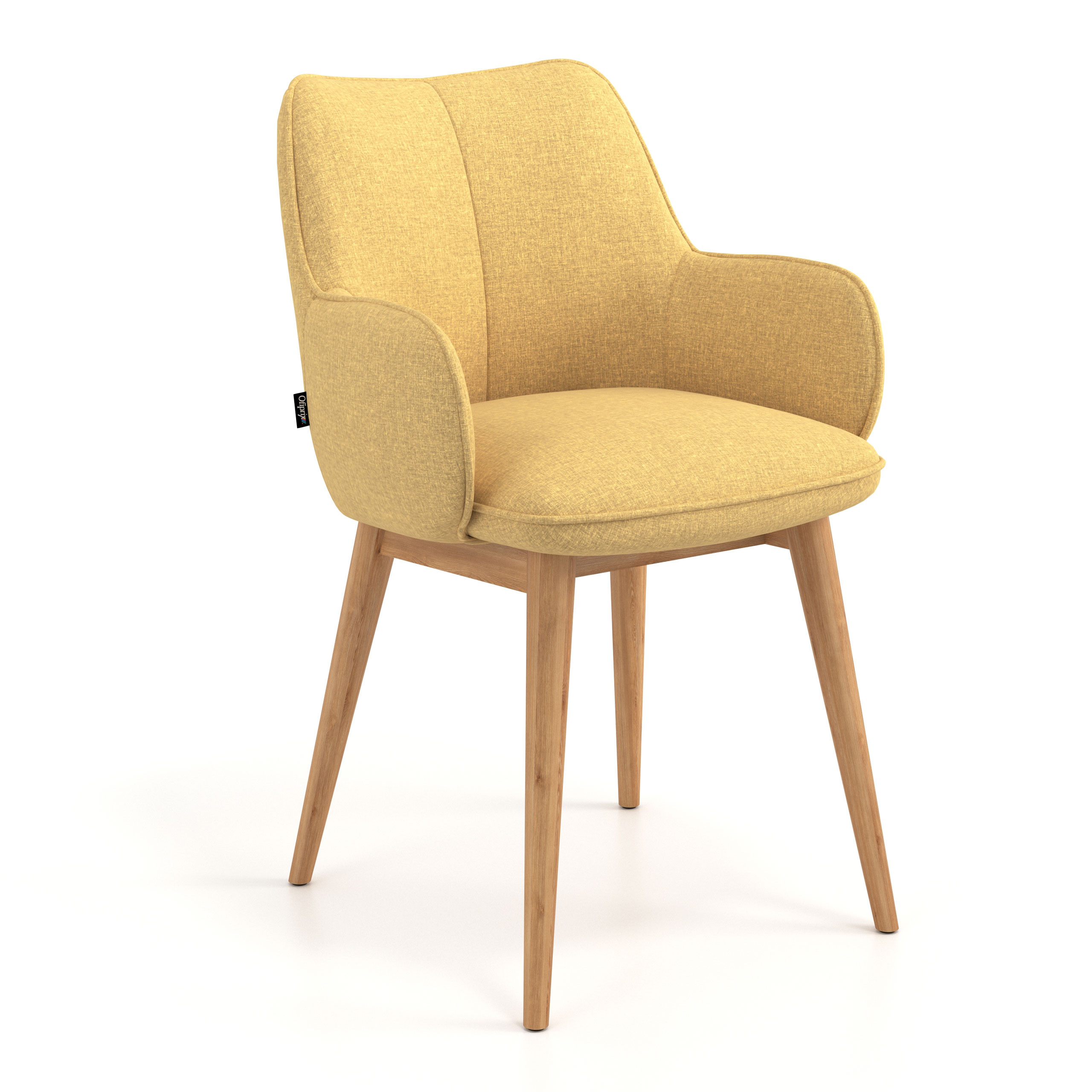 silla confidente amarillo gala 4 patas madera 1