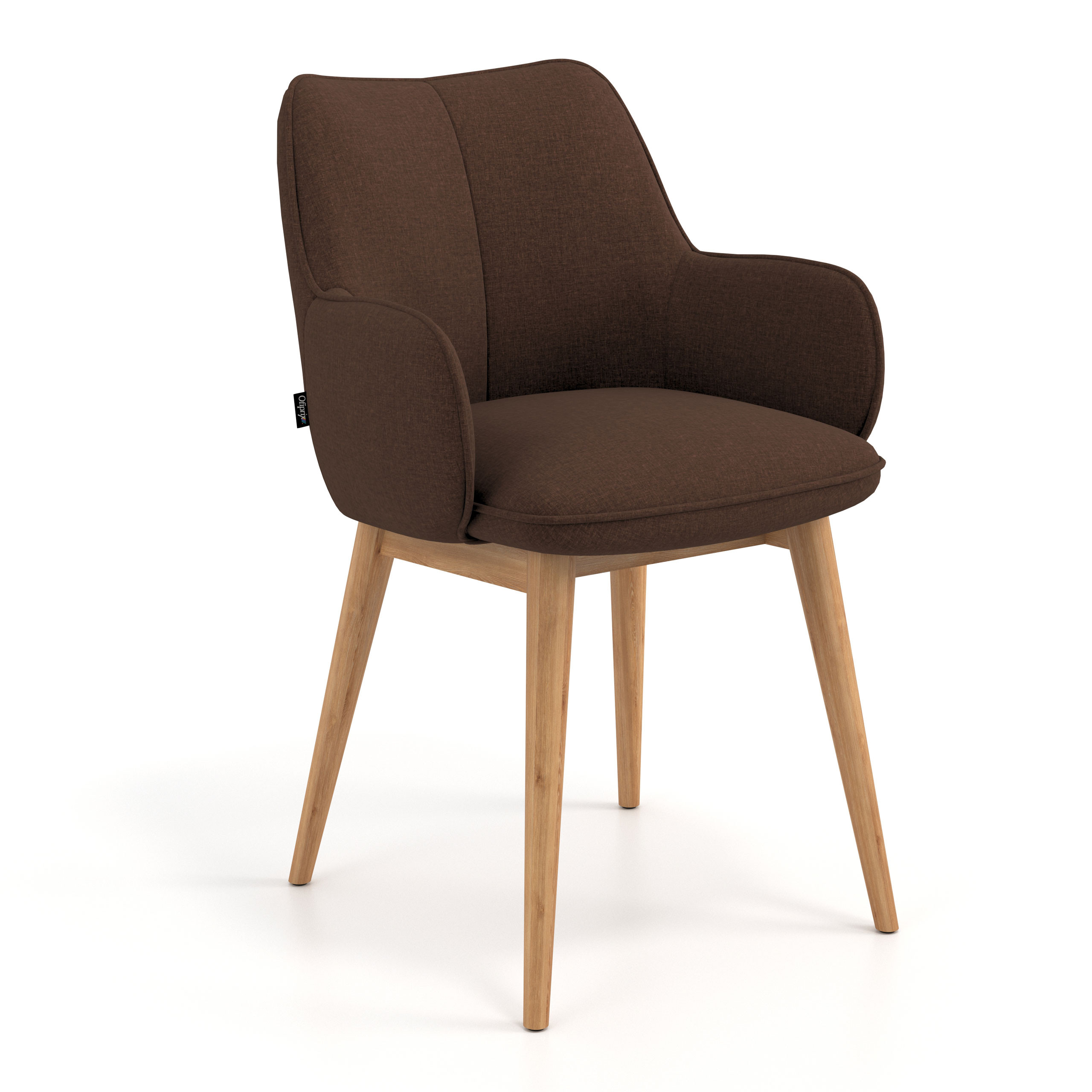 silla confidente marron gala 4 patas madera 1