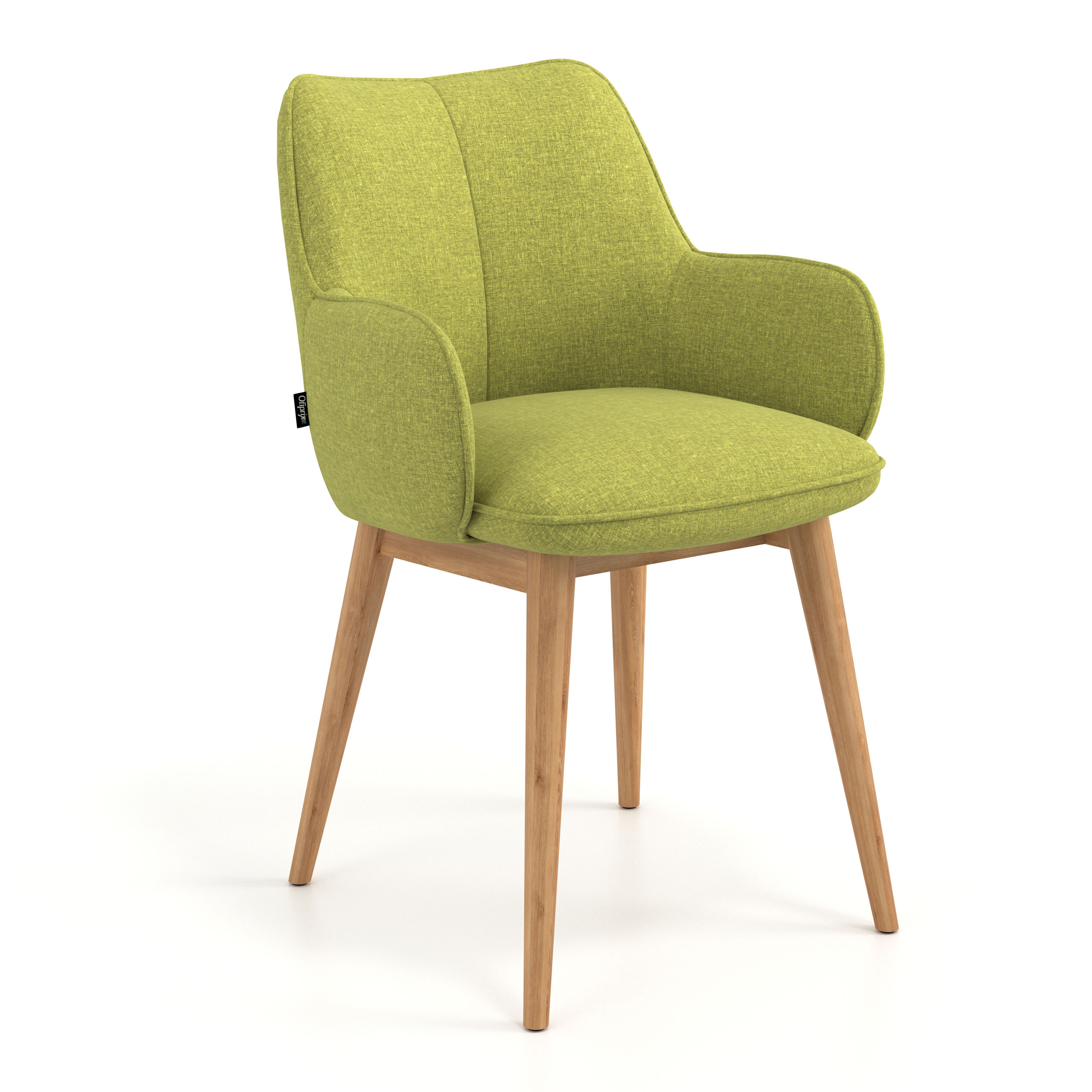 silla confidente verde gala 4 patas madera 1