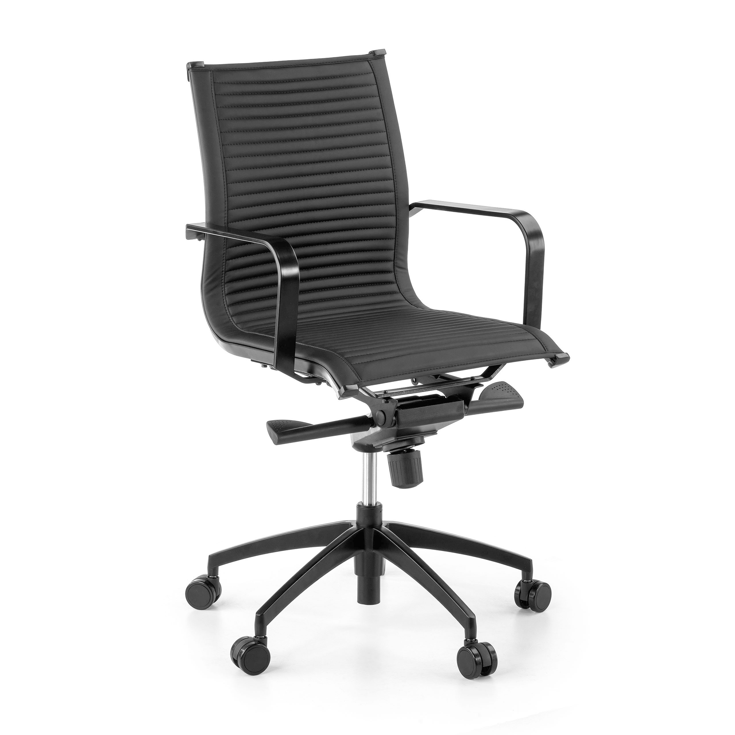 sillon de oficina negro croma estructura negra ecopiel piel sintetica 1