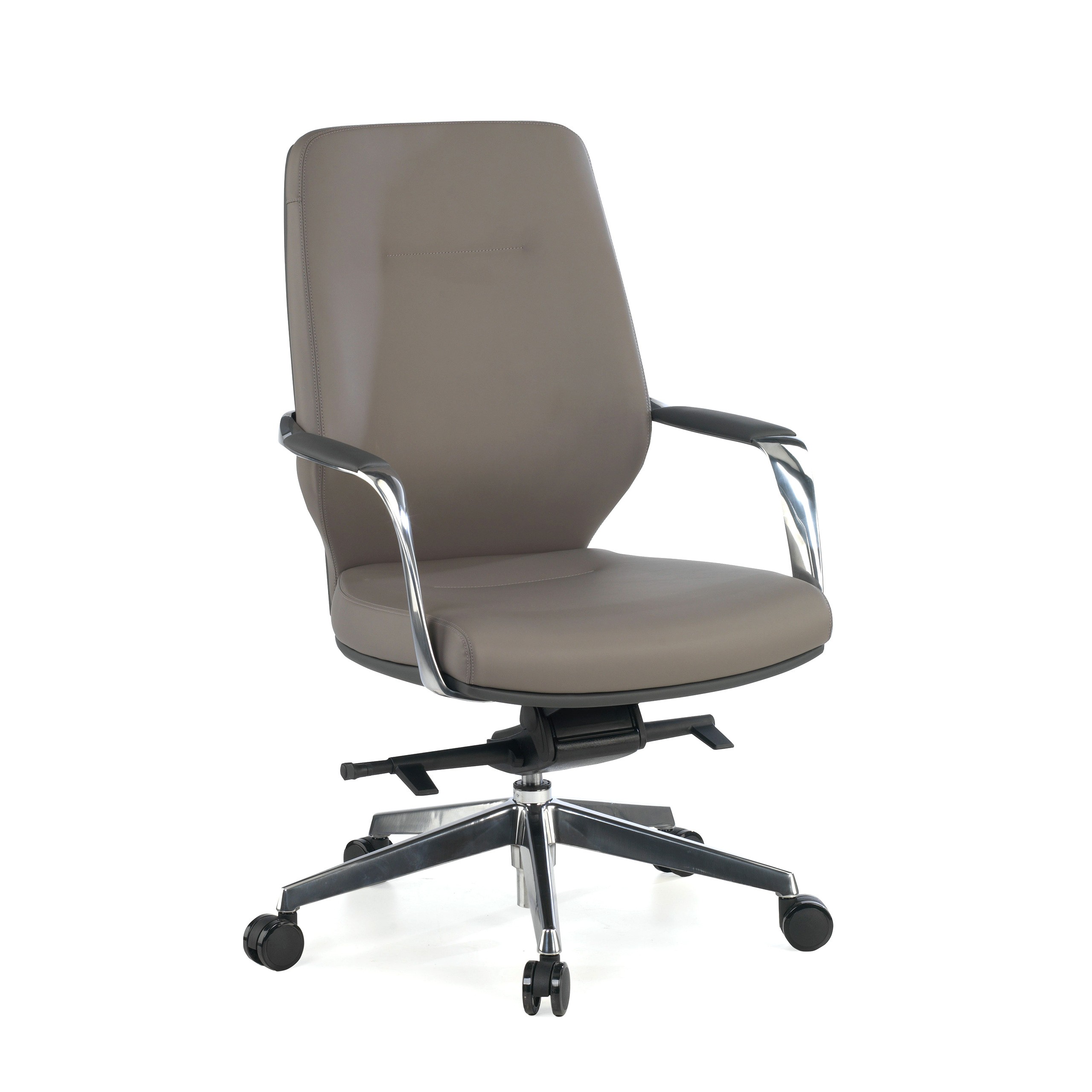 sillon de oficina gris duo respaldo bajo bicolor piel sintetica 1