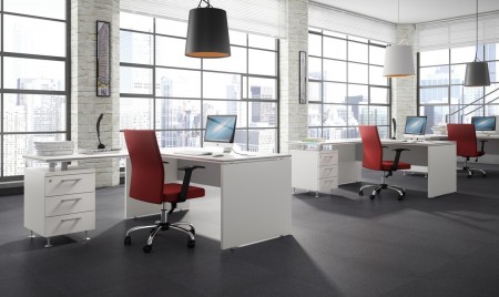 Contrastes de color en oficinas minimalistas