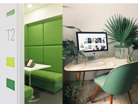 colores verdes para oficinas modernas 