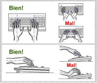 posición de las manos en el teclado ergonómicas