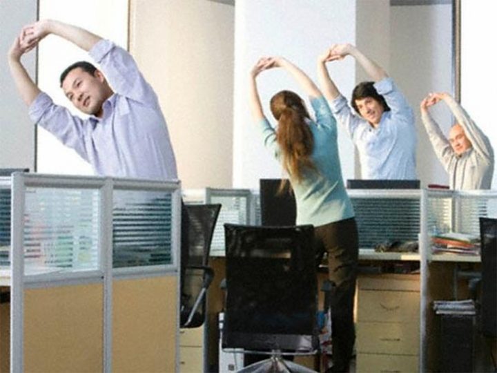 hacer ejercicio en la oficina